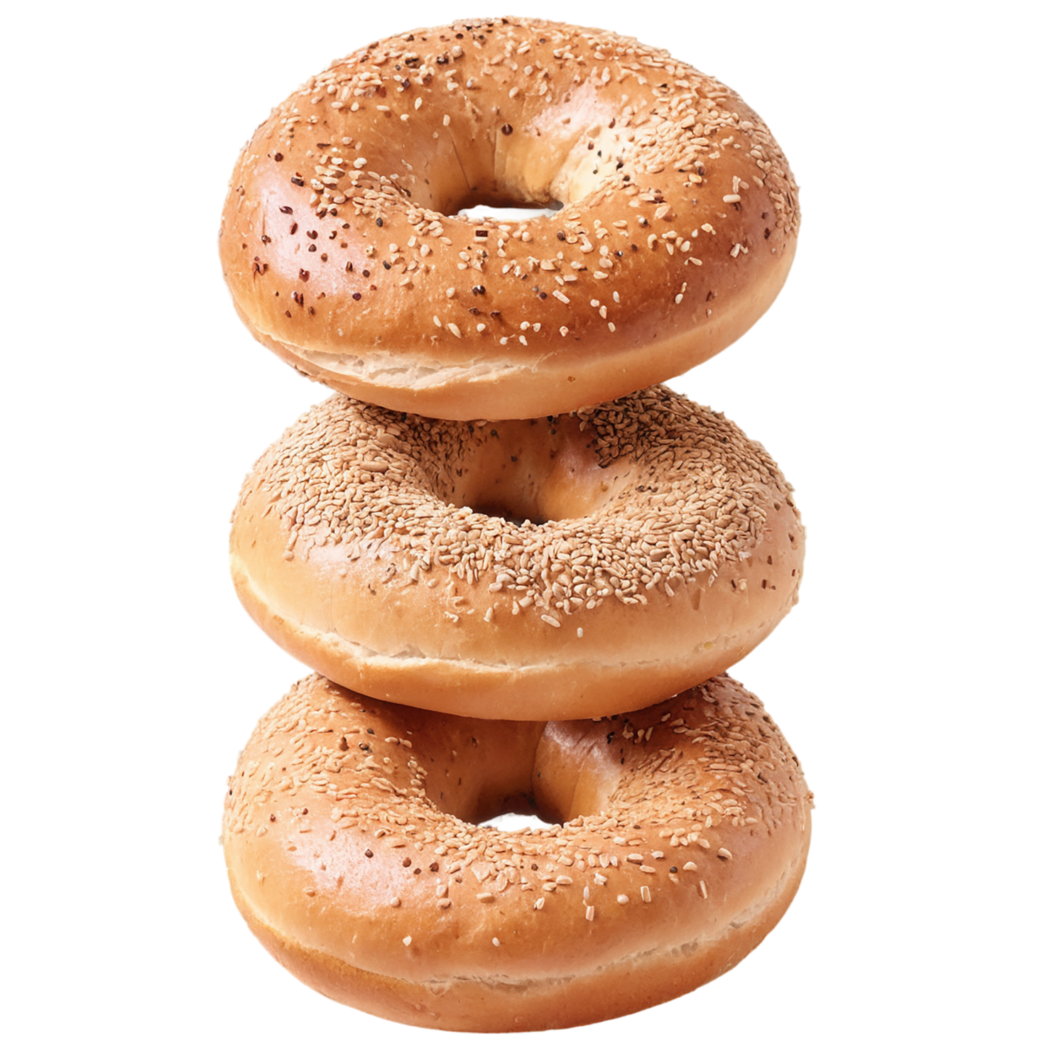 Bagels with sesame seeds breakfast foods isolated on transparent background #3209