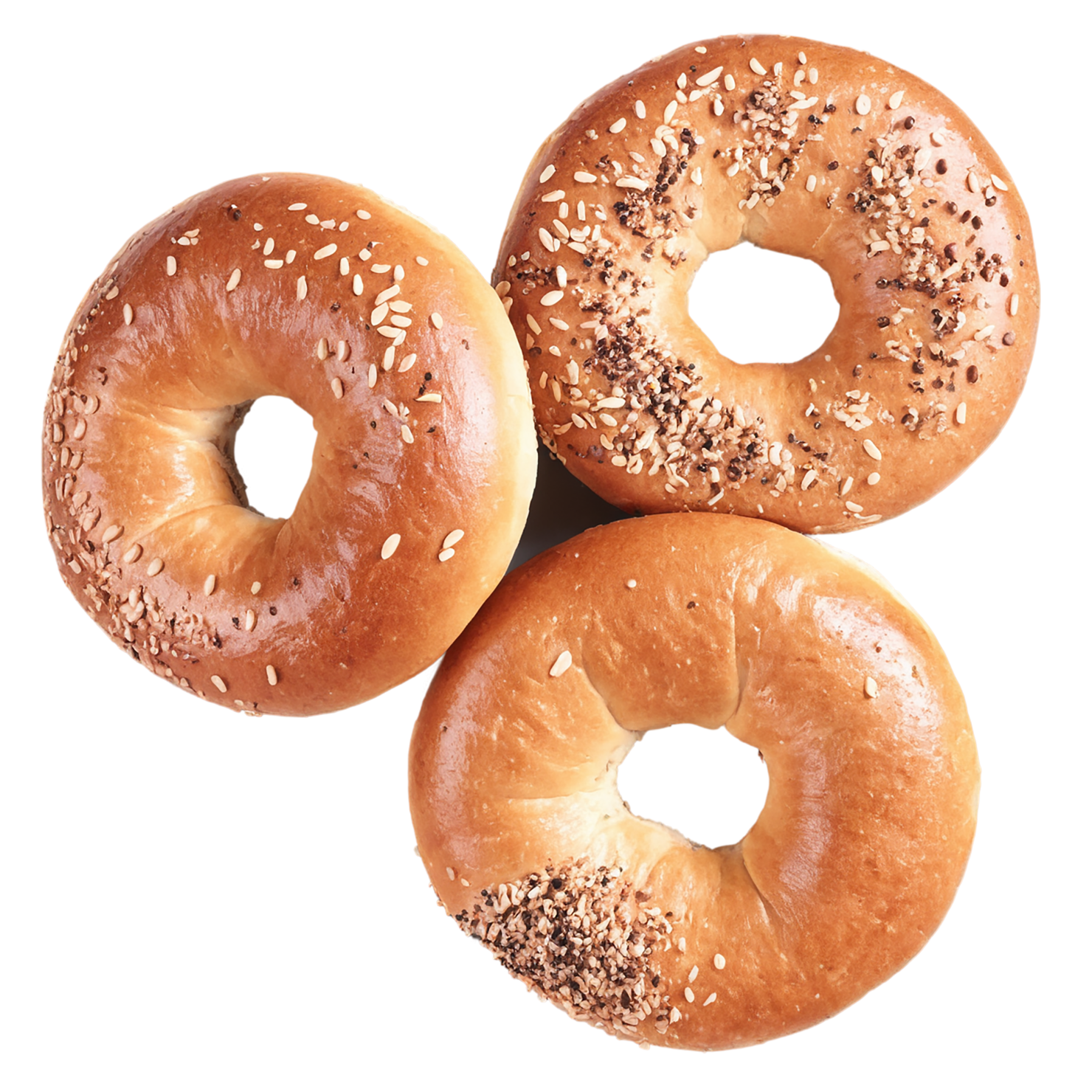 Bagels with sesame seeds breakfast foods isolated on transparent background #3210