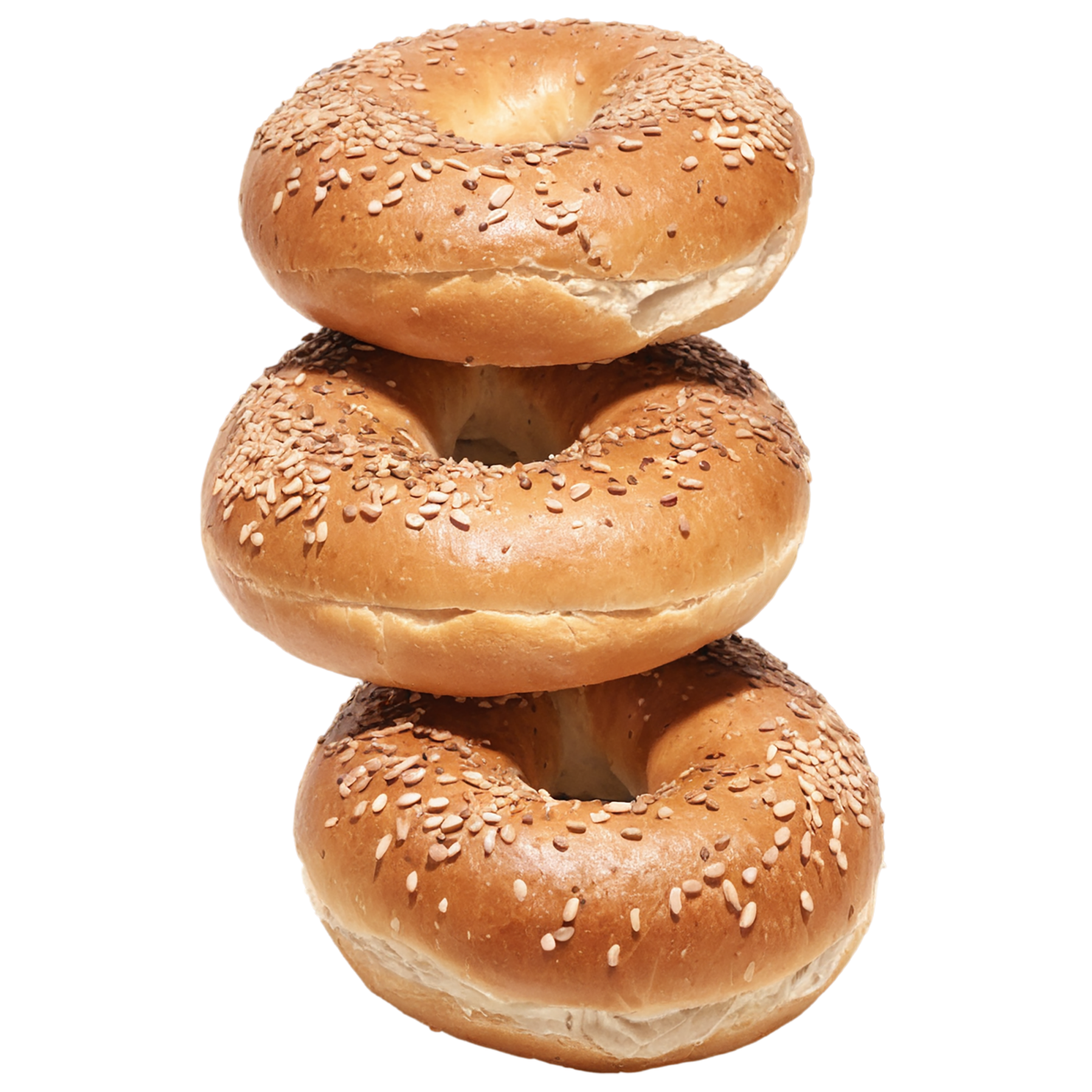 Bagels with sesame seeds breakfast foods isolated on transparent background #3215