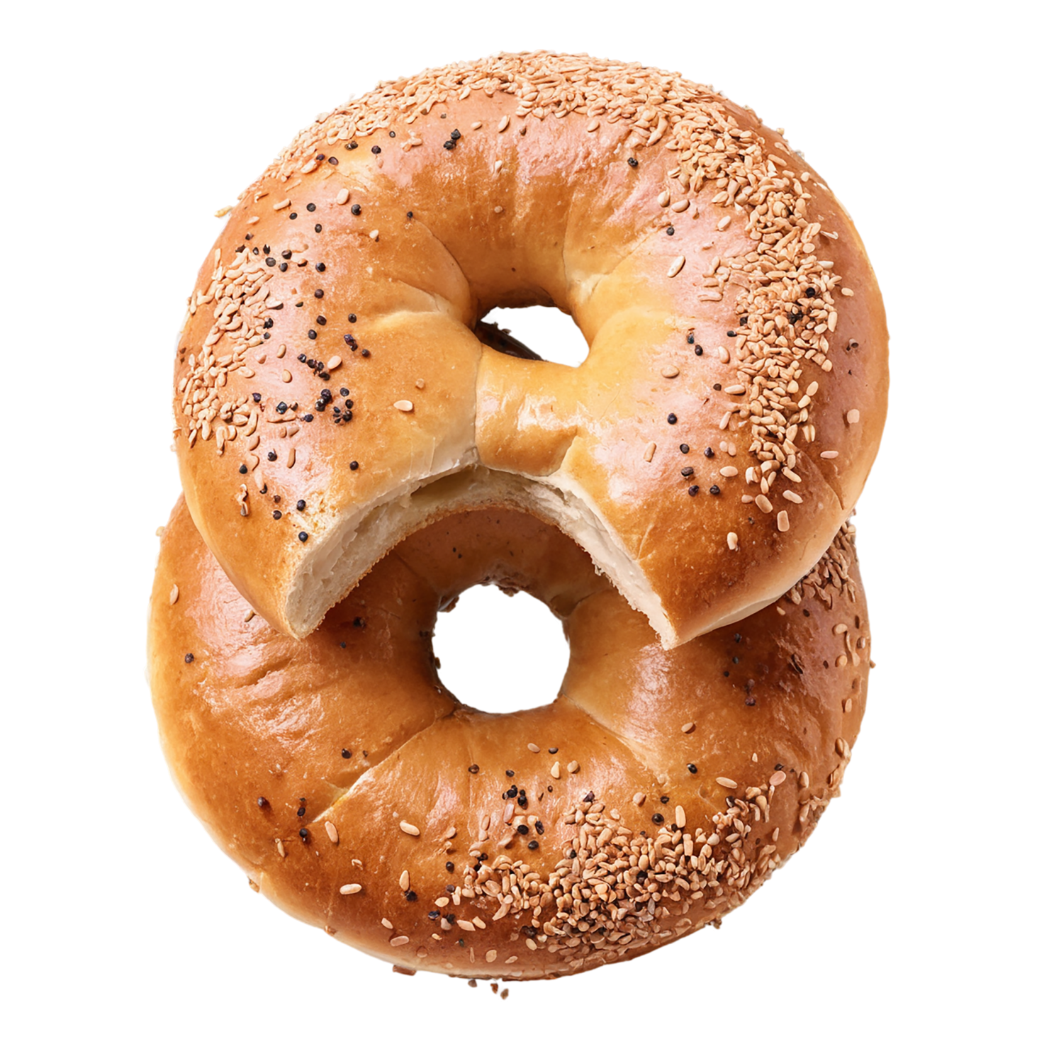 Bagels with sesame seeds breakfast foods isolated on transparent background #3220