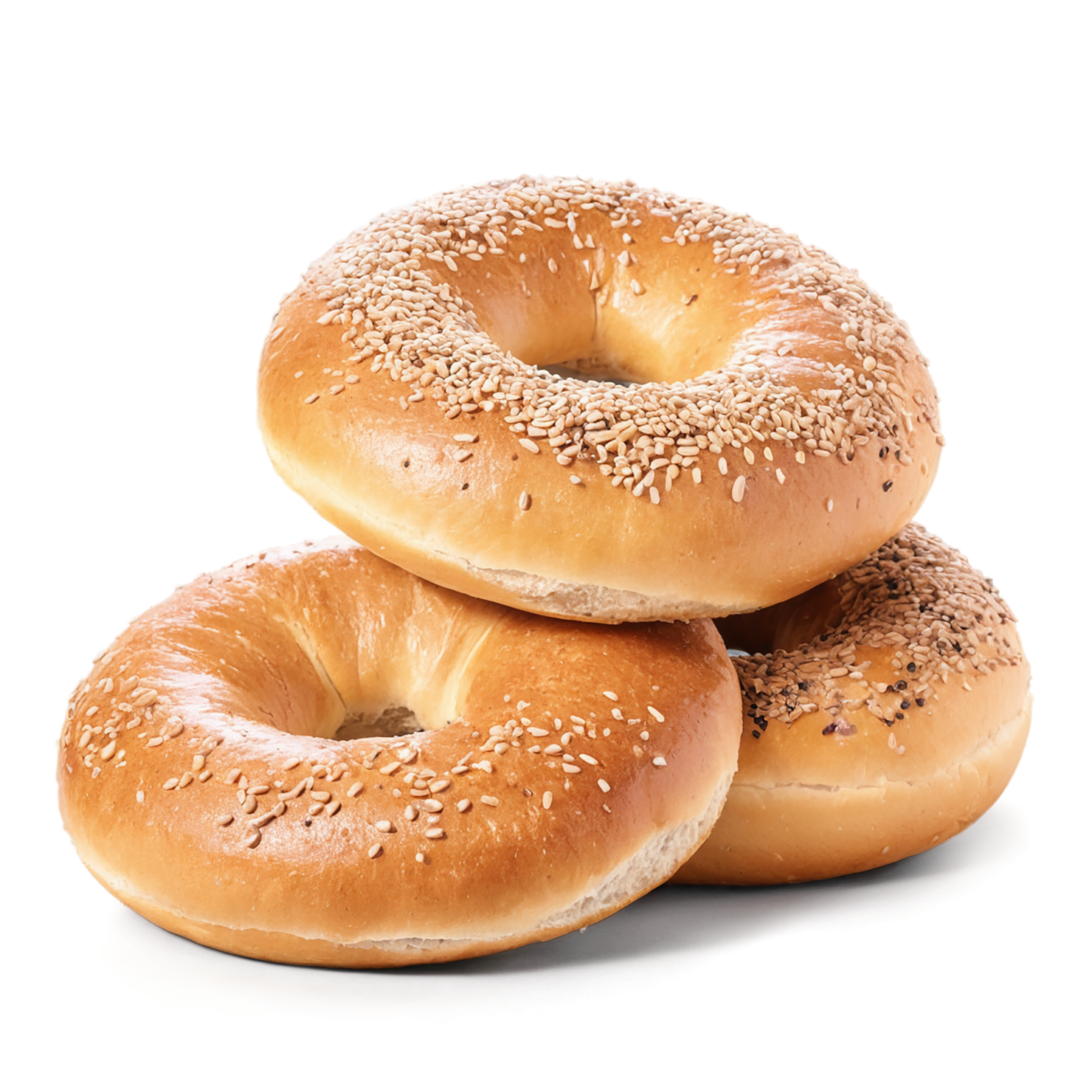Bagels with sesame seeds breakfast foods isolated on transparent background #3221