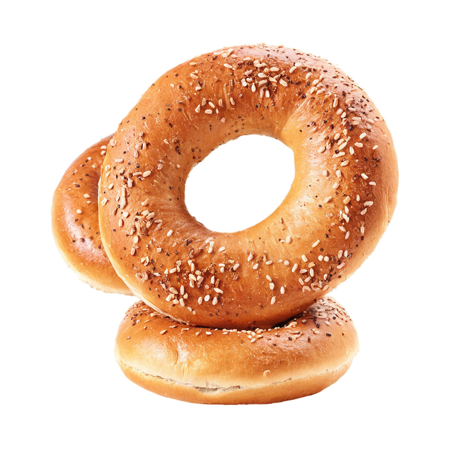 Bagels with sesame seeds breakfast foods isolated on transparent background #3223