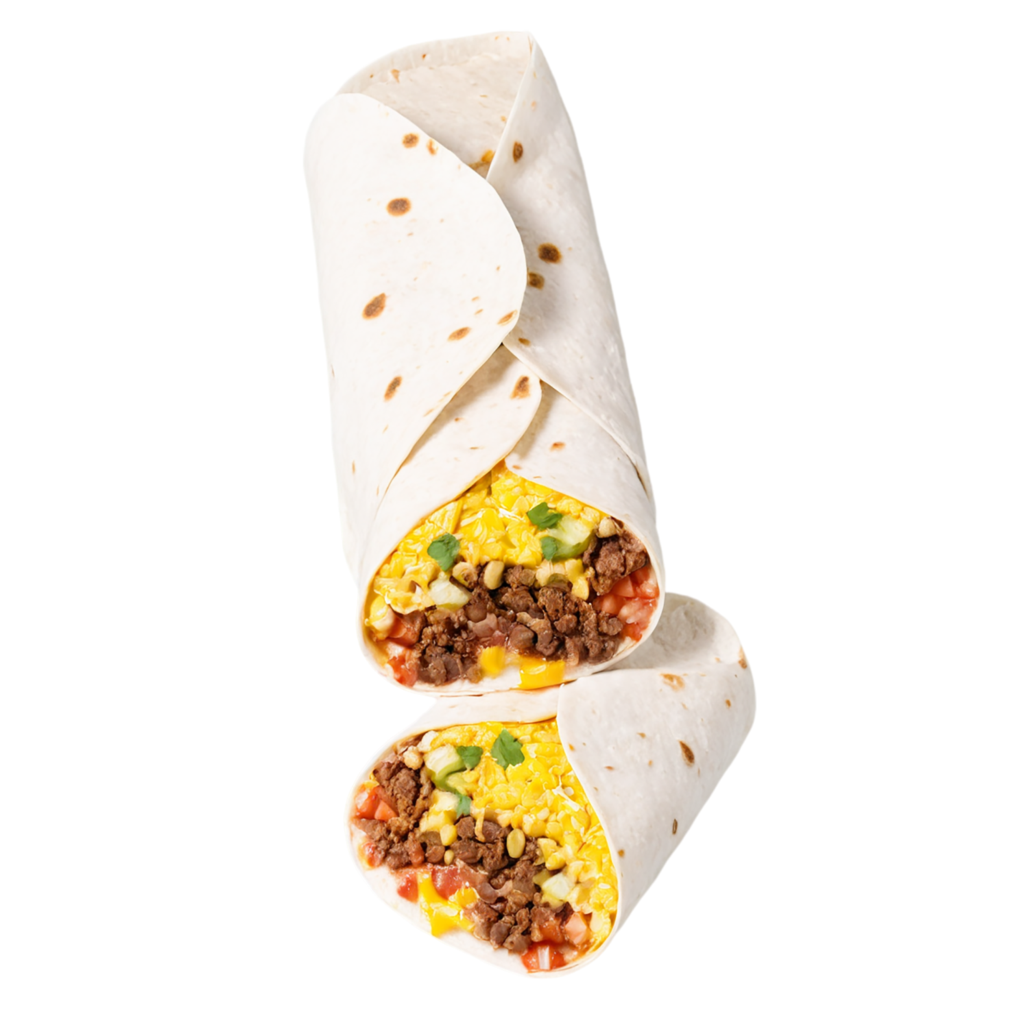 Breakfast burritos, breakfast foods isolated on transparent background #3245
