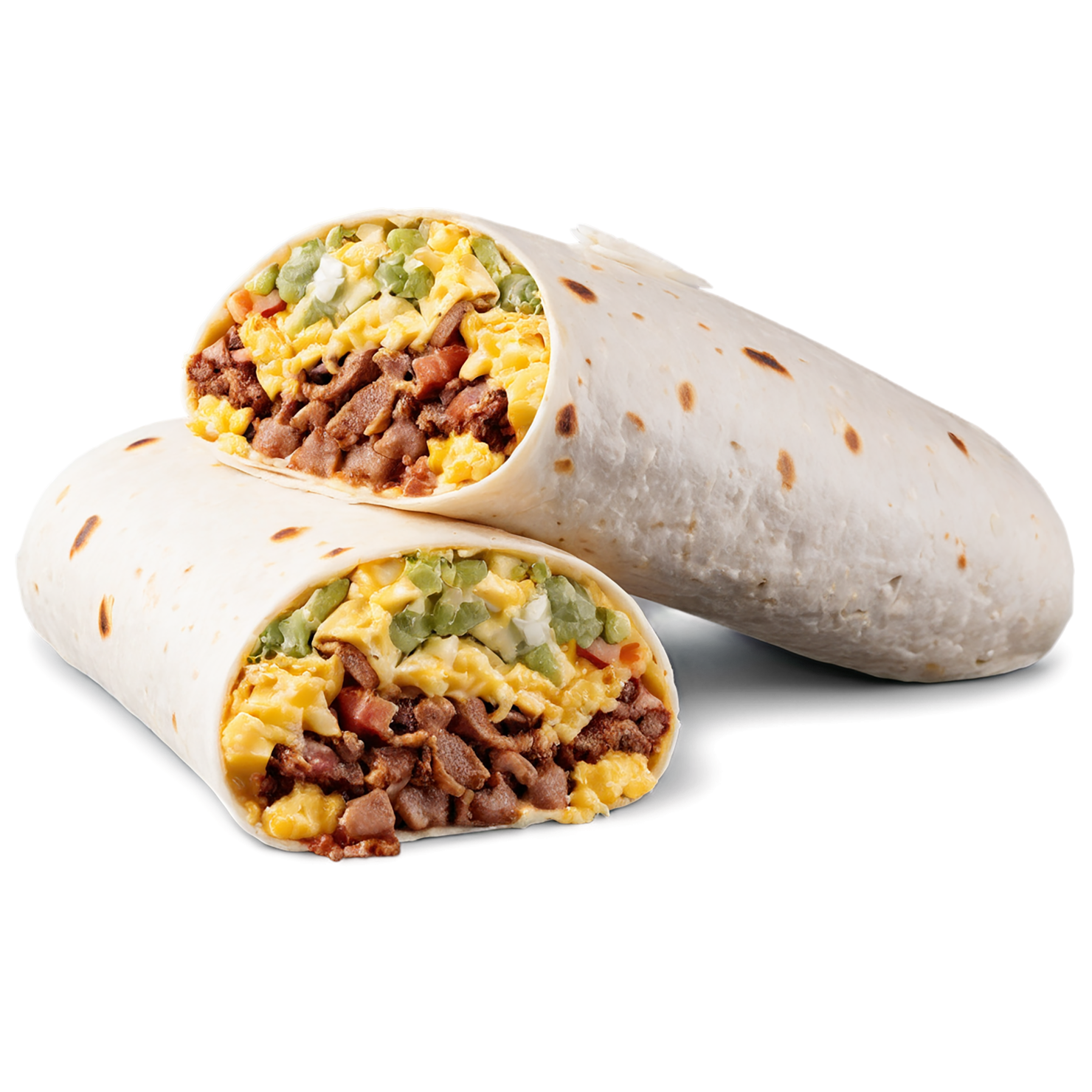 Breakfast burritos, breakfast foods isolated on transparent background #3250