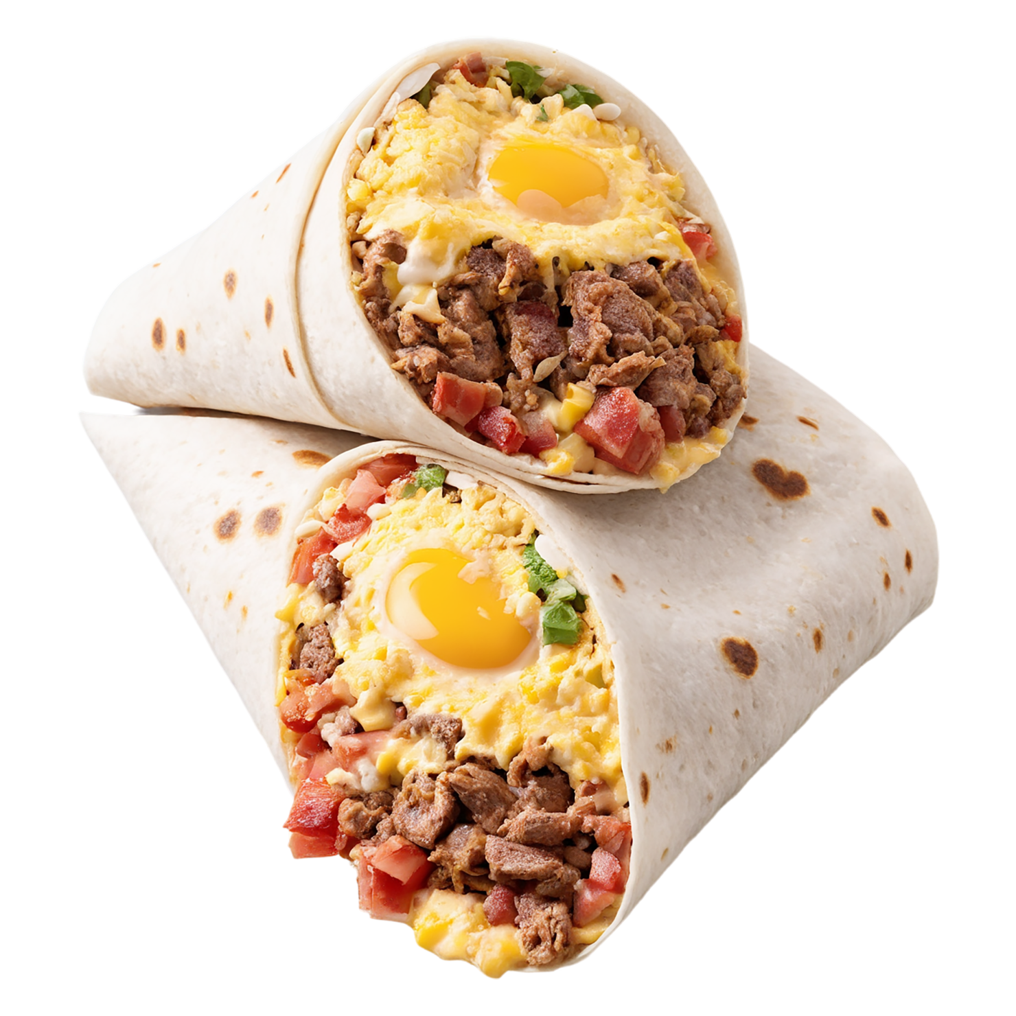 Breakfast burritos, breakfast foods isolated on transparent background #3251