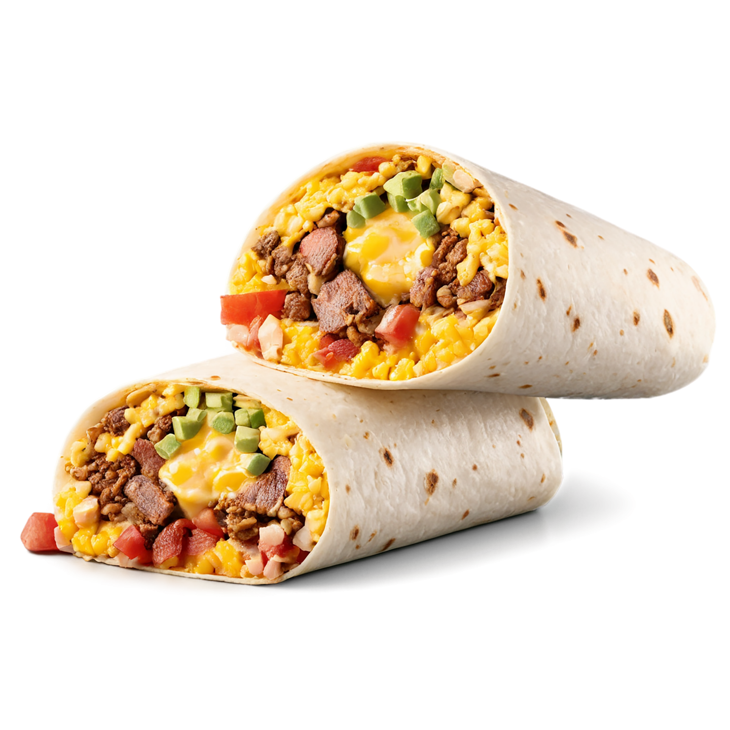 Breakfast burritos, breakfast foods isolated on transparent background #3253