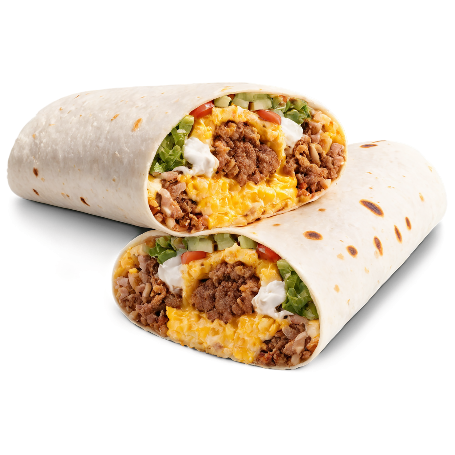 Breakfast burritos, breakfast foods isolated on transparent background #3256