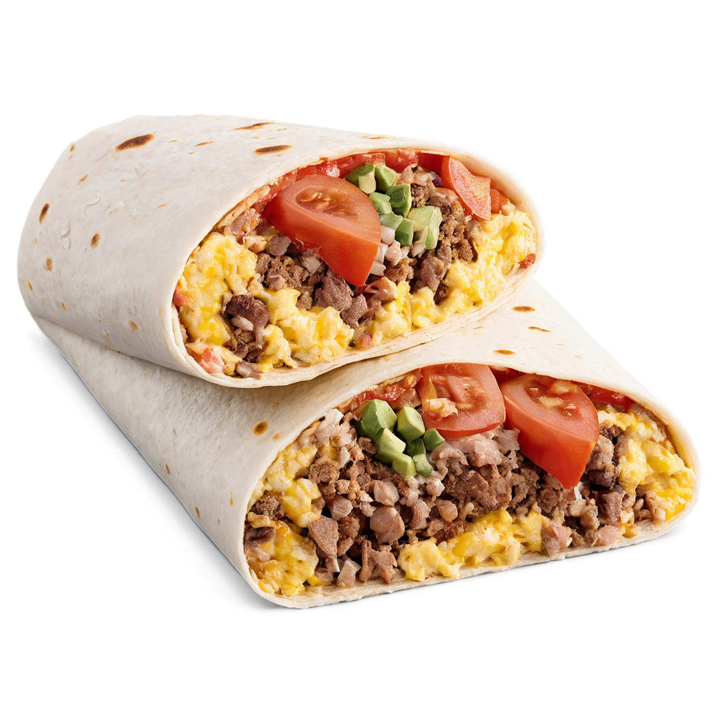 Breakfast burritos, breakfast foods isolated on transparent background #3261