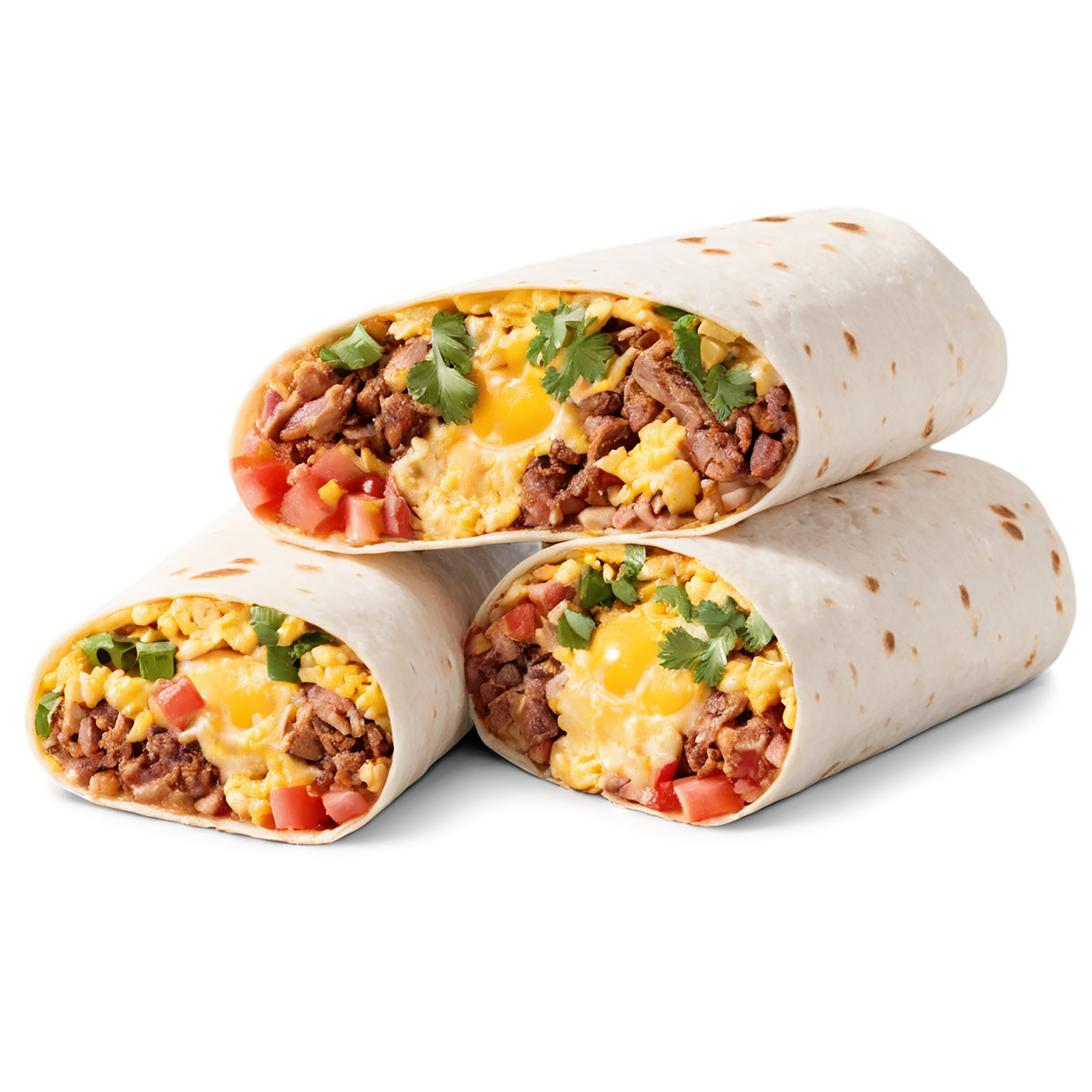 Breakfast burritos, breakfast foods isolated on transparent background #3264