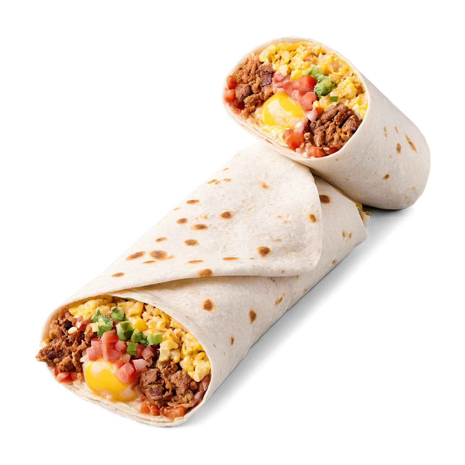 Breakfast burritos, breakfast foods isolated on transparent background #3268