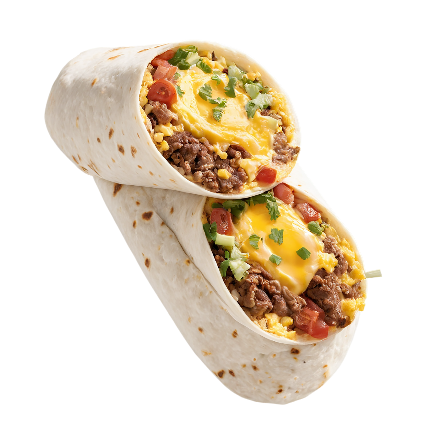 Breakfast burritos, breakfast foods isolated on transparent background #3269