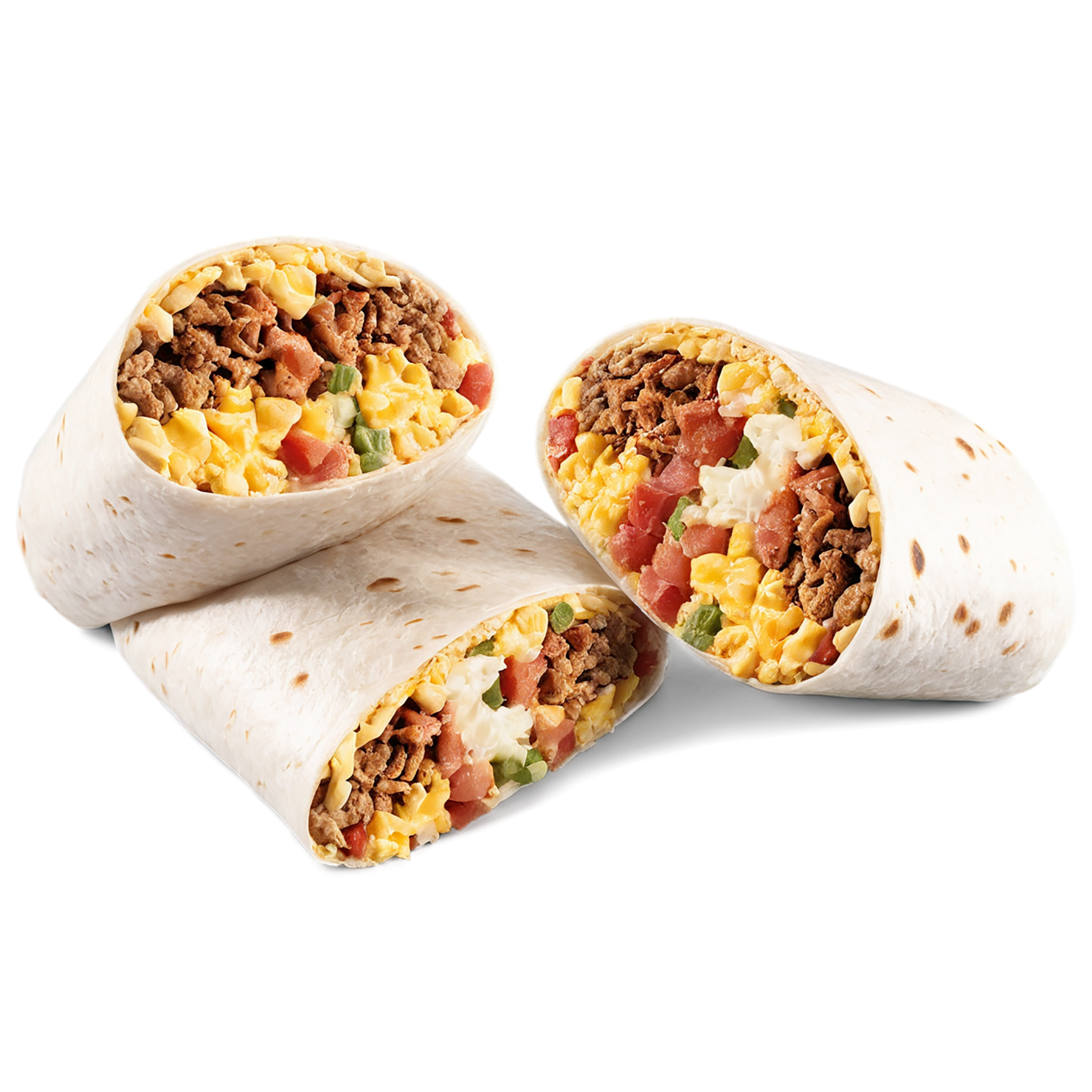 Breakfast burritos, breakfast foods isolated on transparent background #3271