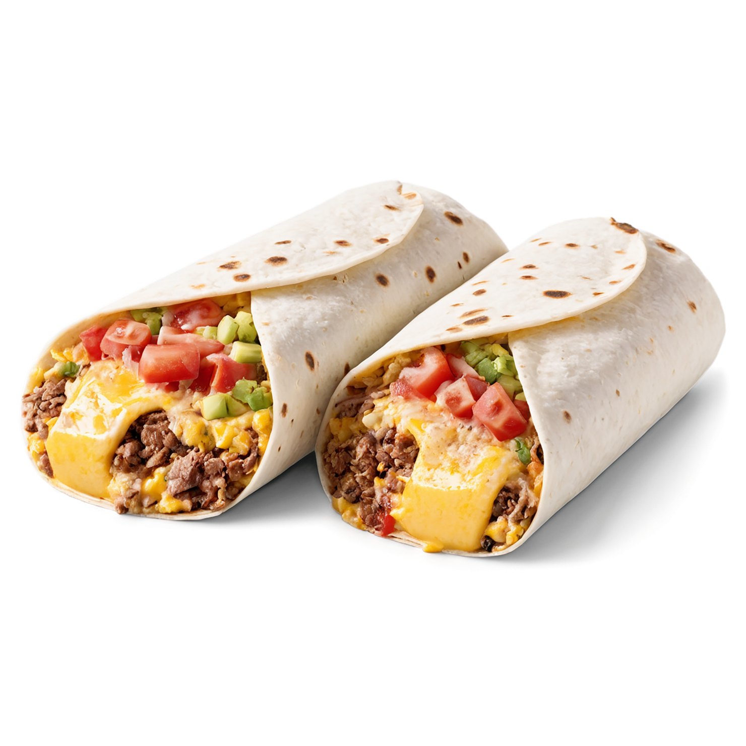 Breakfast burritos, breakfast foods isolated on transparent background #3273