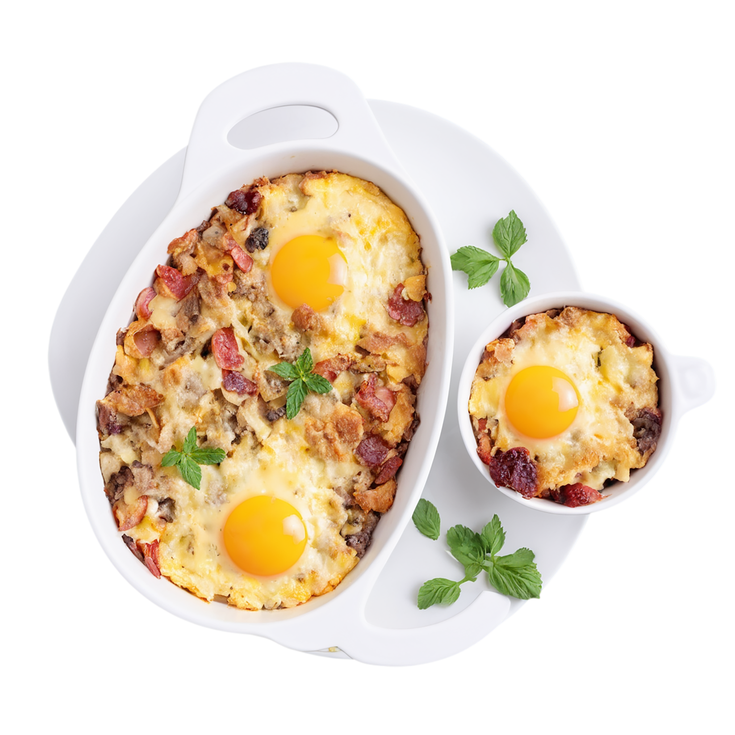 Breakfast casseroles, breakfast foods isolated on transparent background #3280