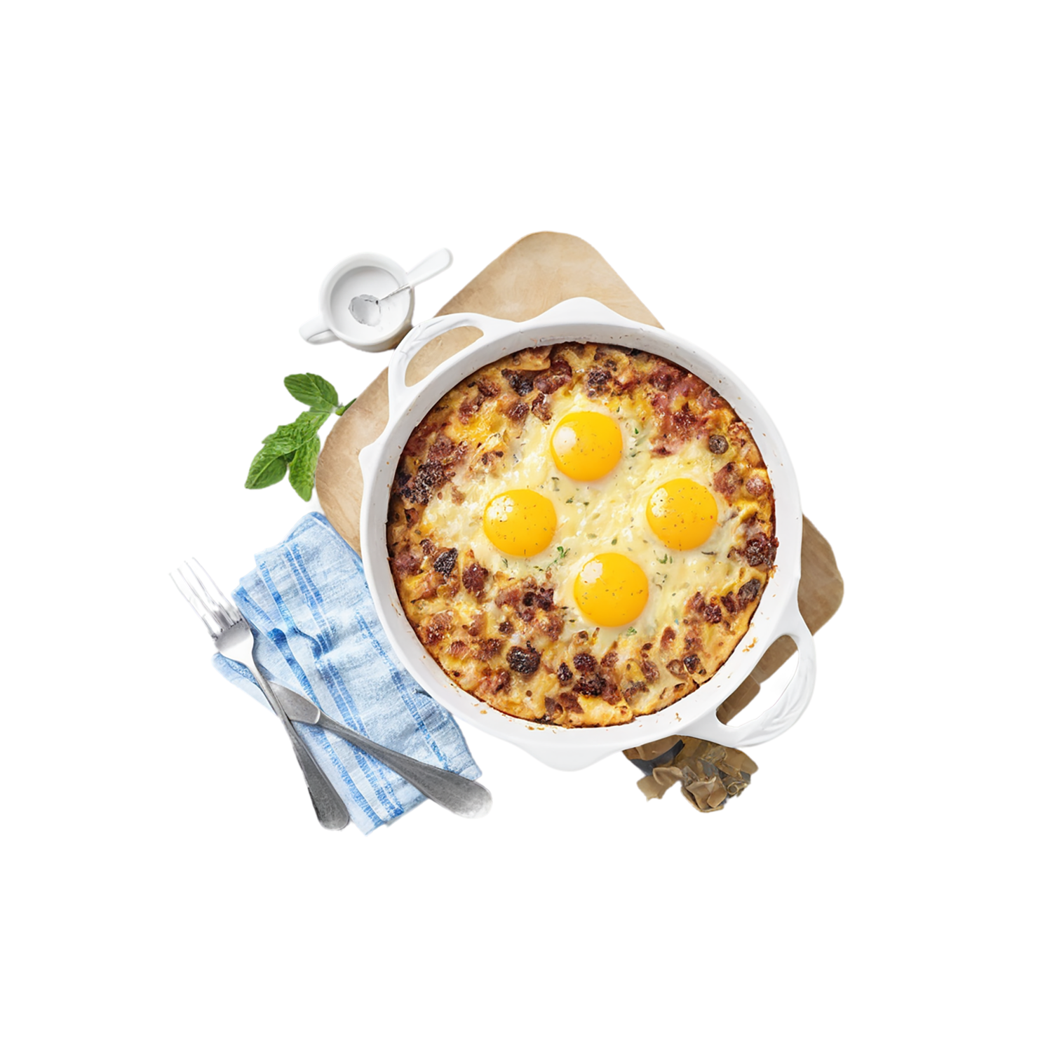 Breakfast casseroles, breakfast foods isolated on transparent background #3283