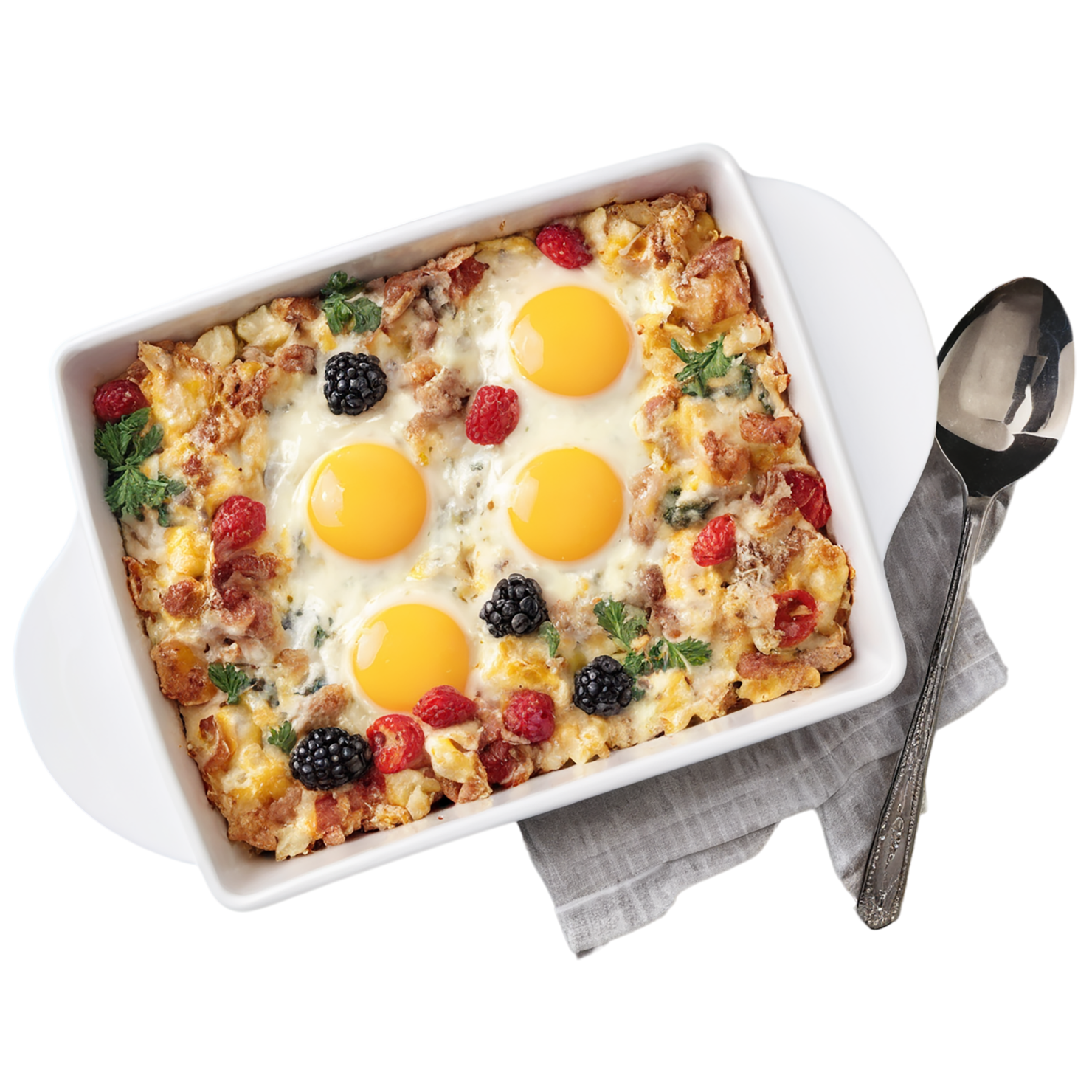 Breakfast casseroles, breakfast foods isolated on transparent background #3291