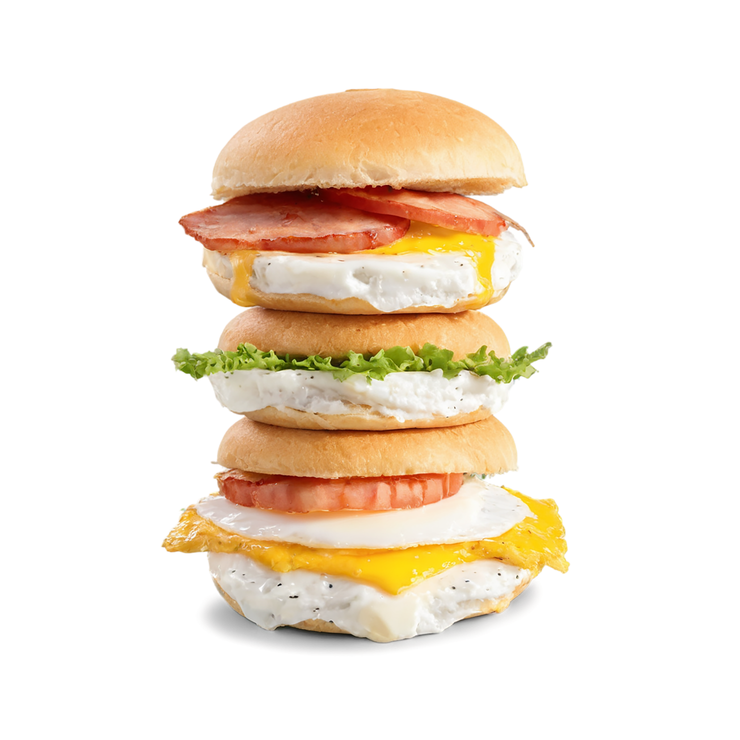 Breakfast sandwiches, breakfast foods isolated on transparent background #3296