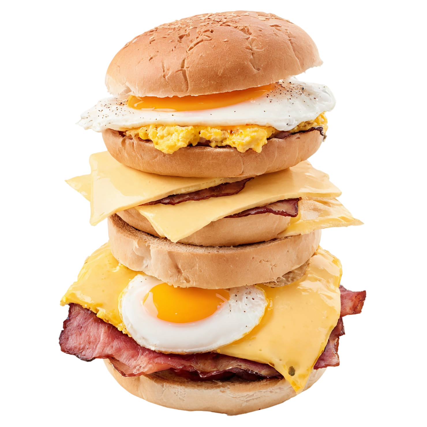 Breakfast sandwiches, breakfast foods isolated on transparent background #3304