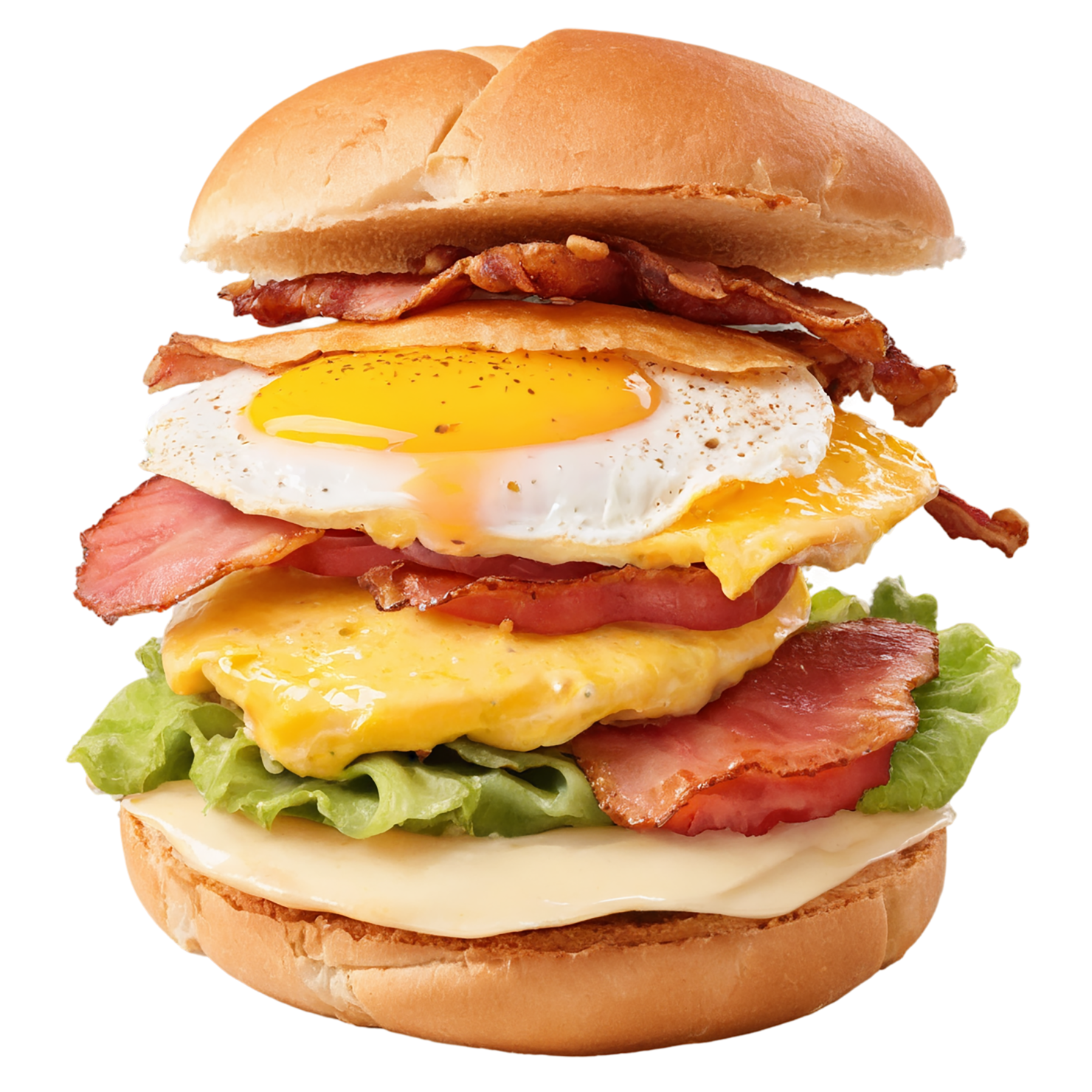 Breakfast sandwiches, breakfast foods isolated on transparent background #3309