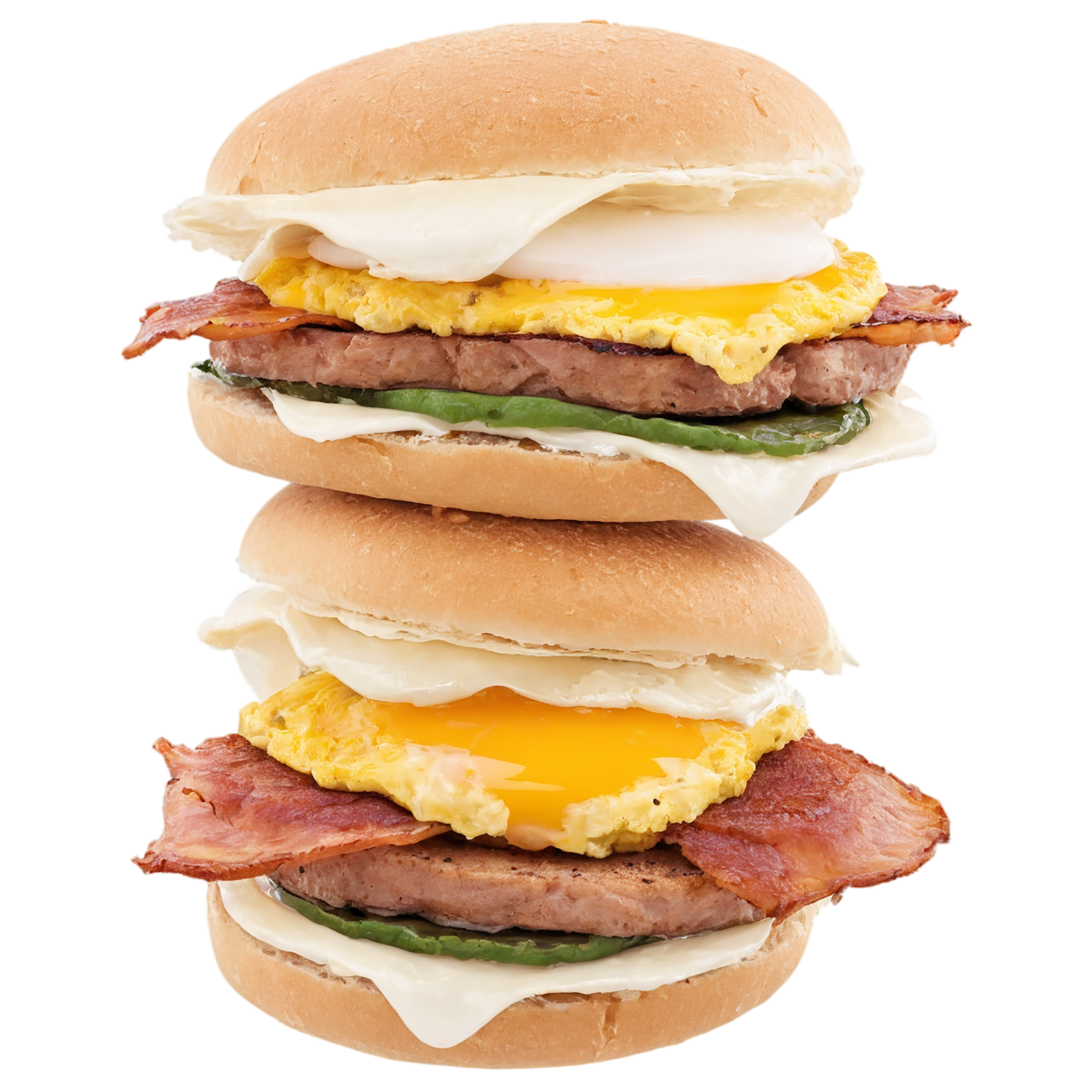 Breakfast sandwiches, breakfast foods isolated on transparent background #3310