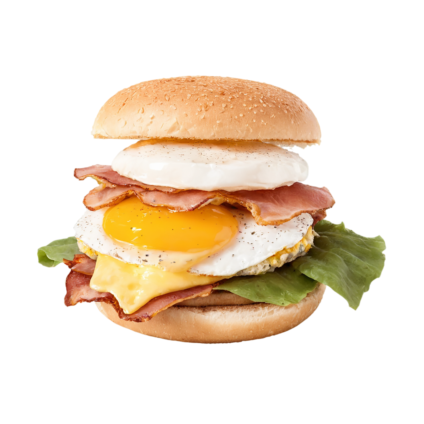 Breakfast sandwiches, breakfast foods isolated on transparent background #3319