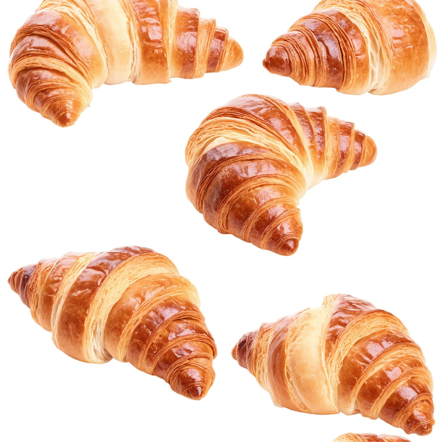 Croissants breakfast foods isolated on transparent background #3364