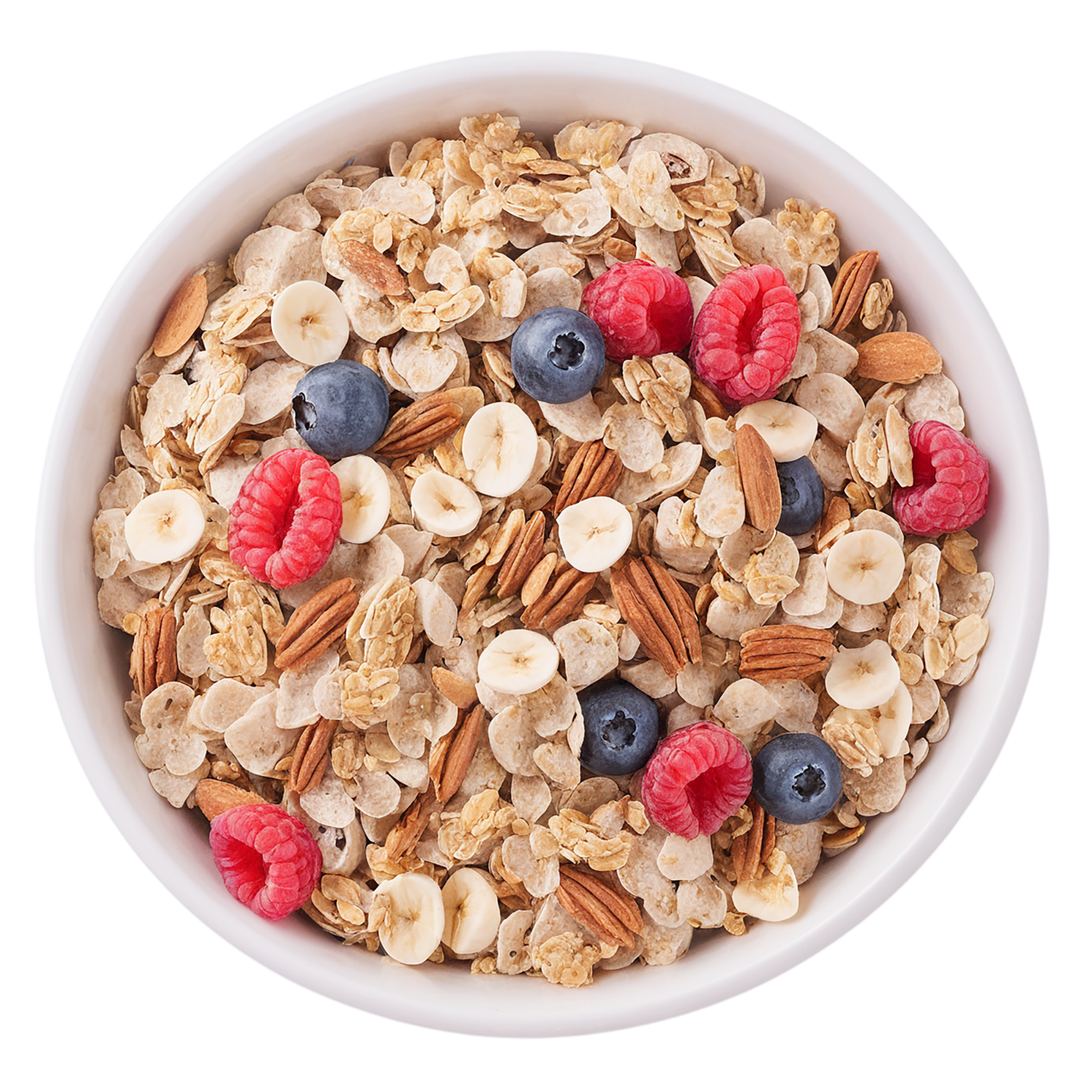 Muesli with fruits breakfast foods isolated on transparent background #3483