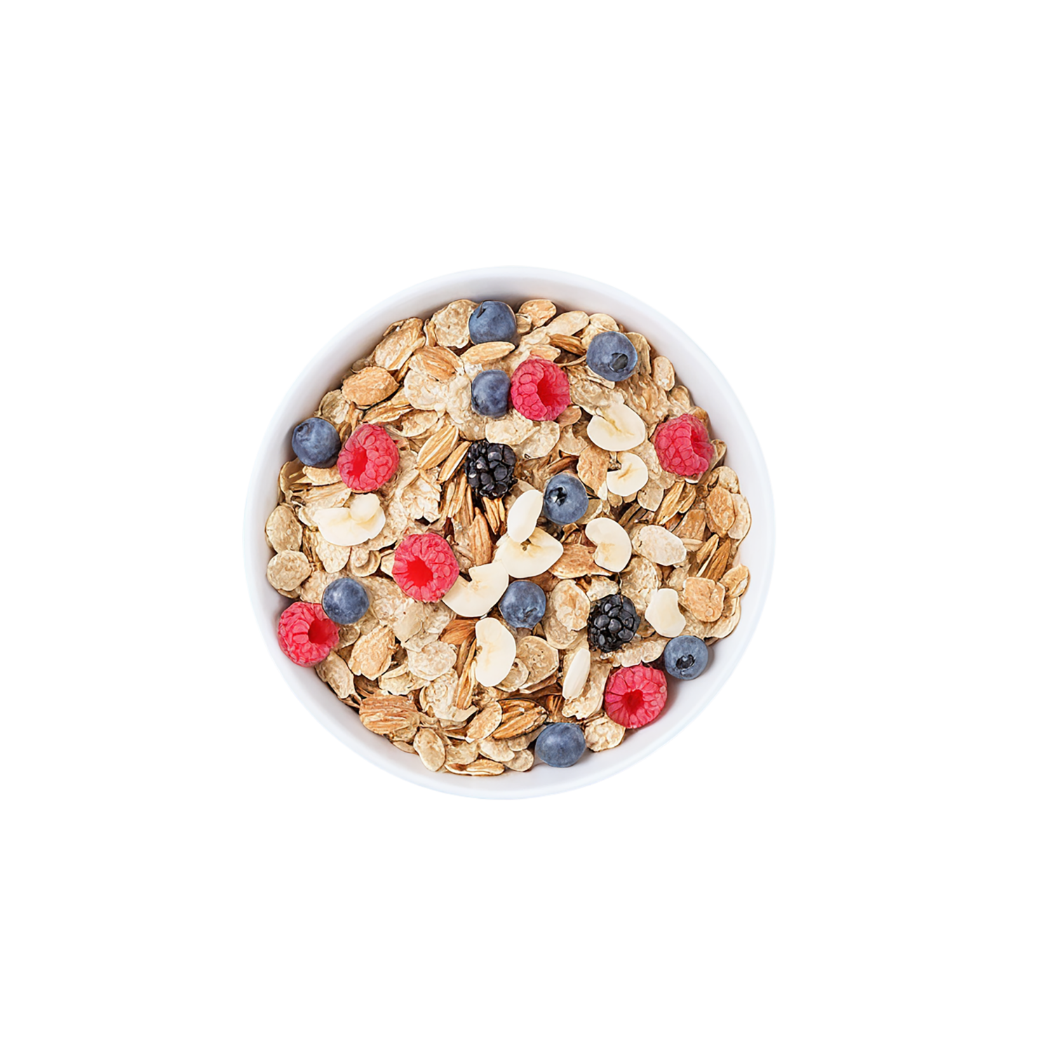 Muesli with fruits breakfast foods isolated on transparent background #3485