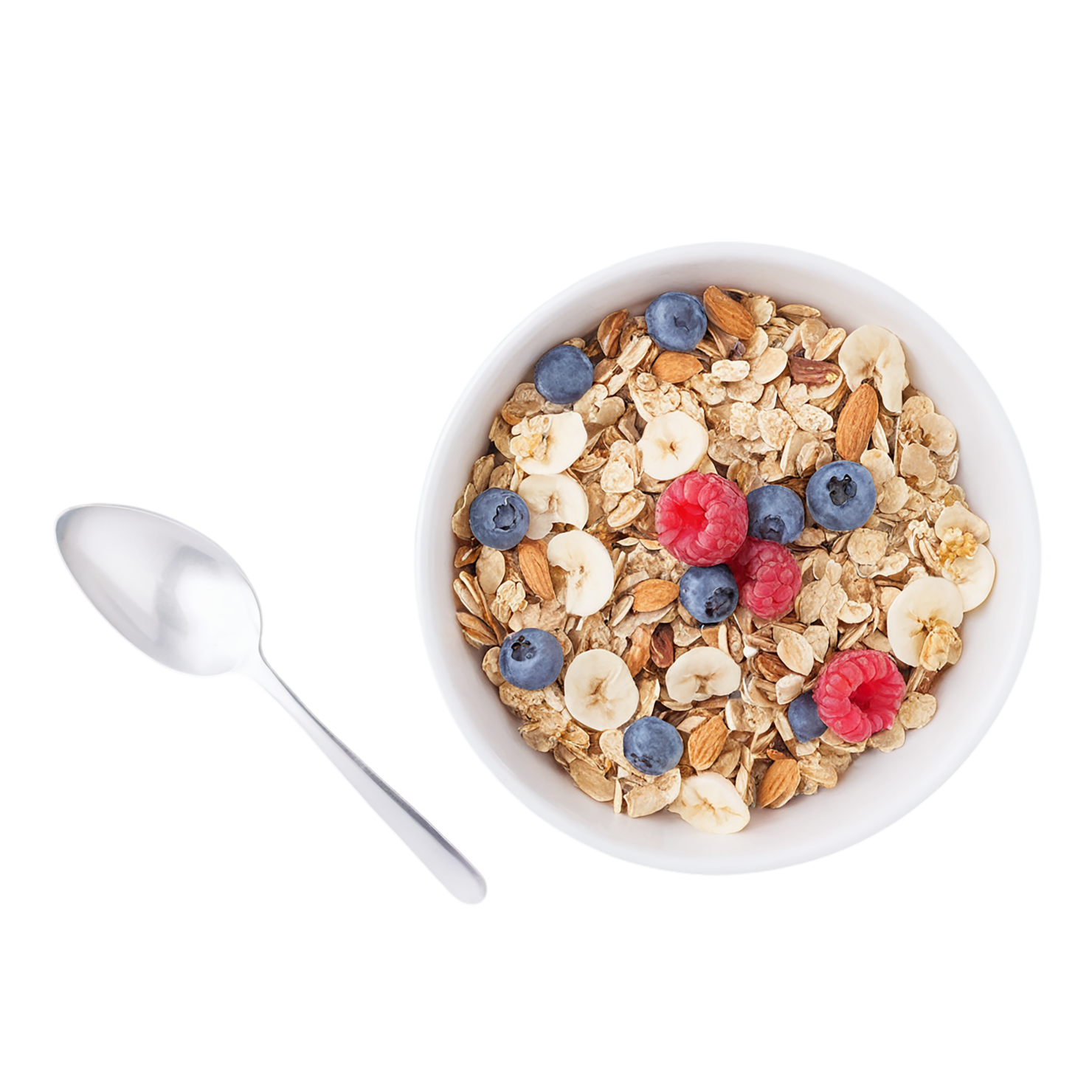Muesli with fruits breakfast foods isolated on transparent background #3489