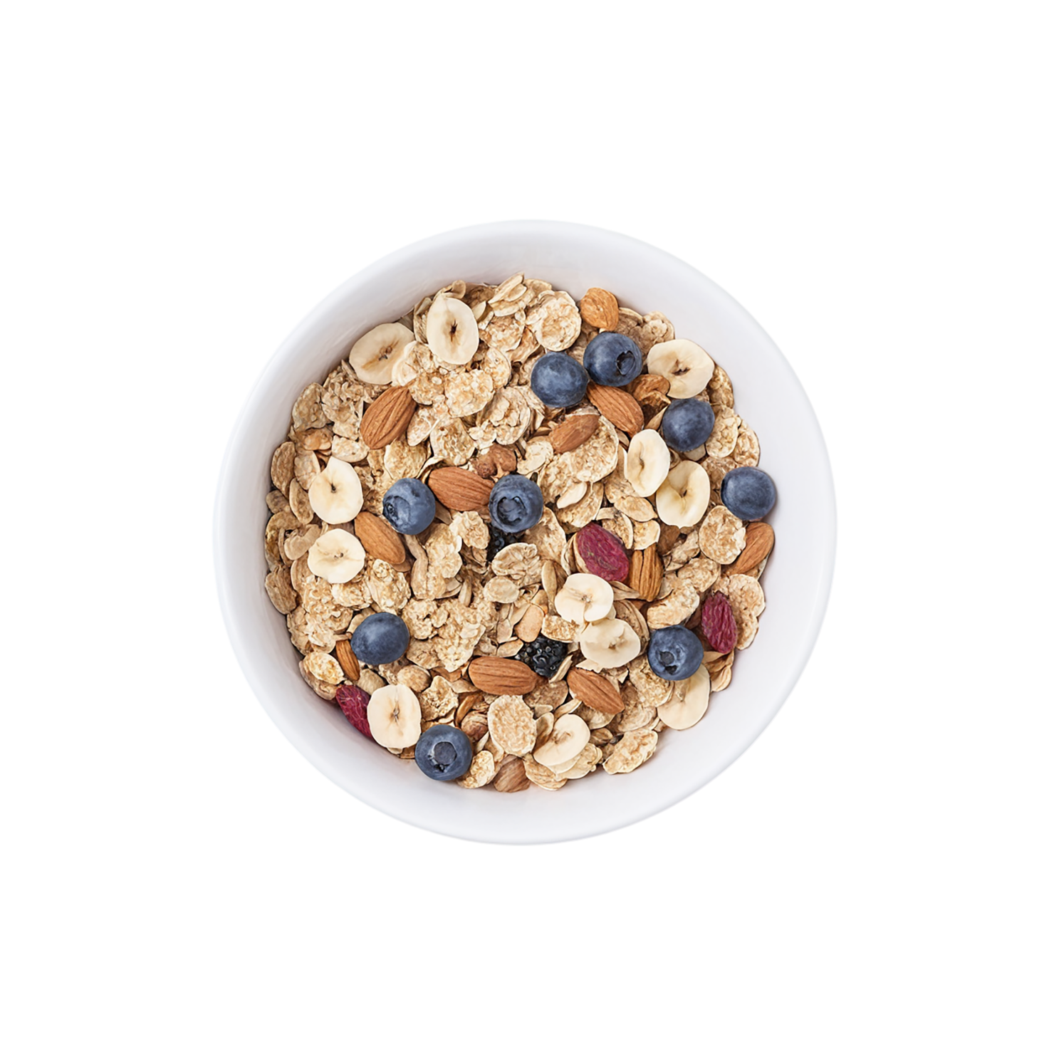 Muesli with fruits breakfast foods isolated on transparent background #3491