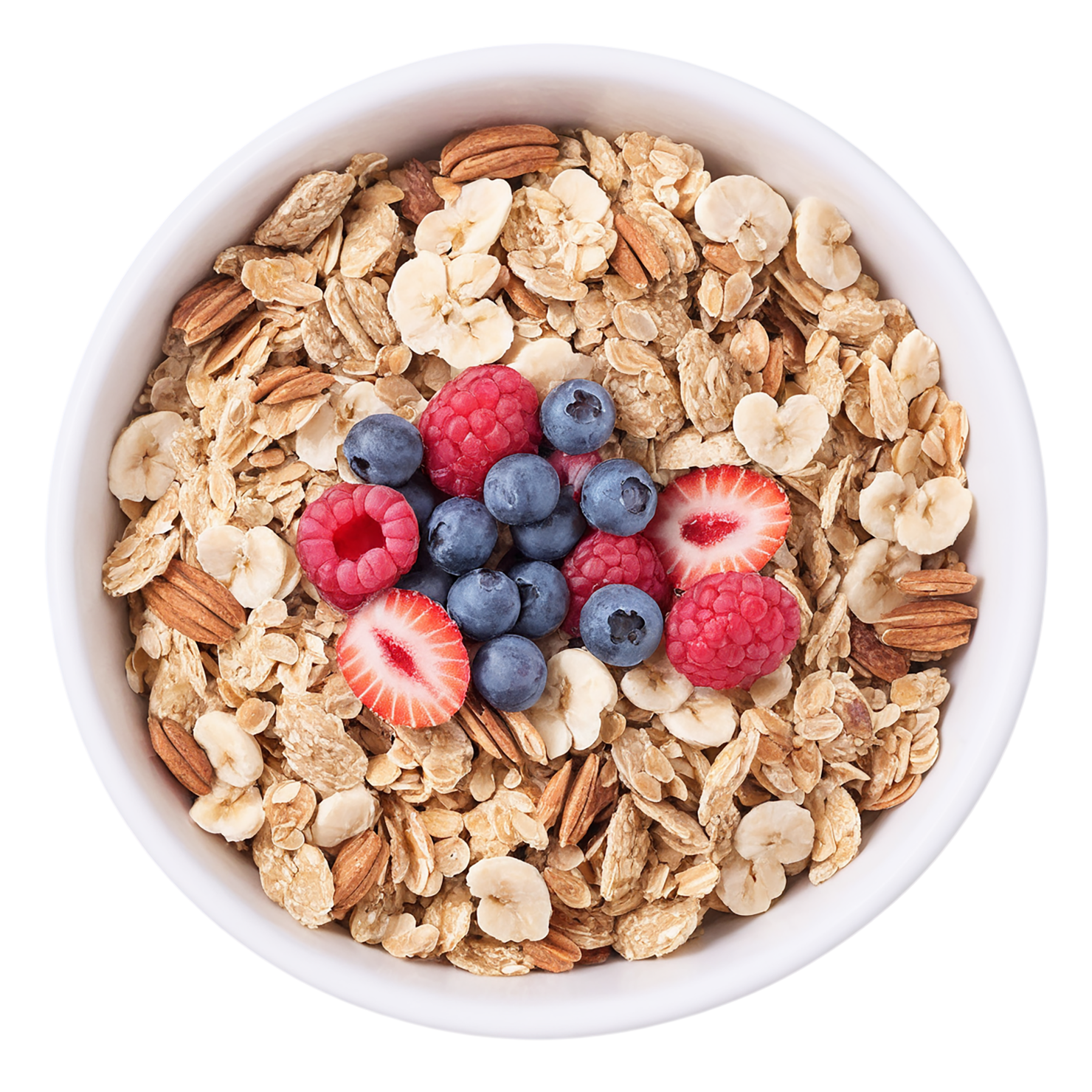 Muesli with fruits breakfast foods isolated on transparent background #3498