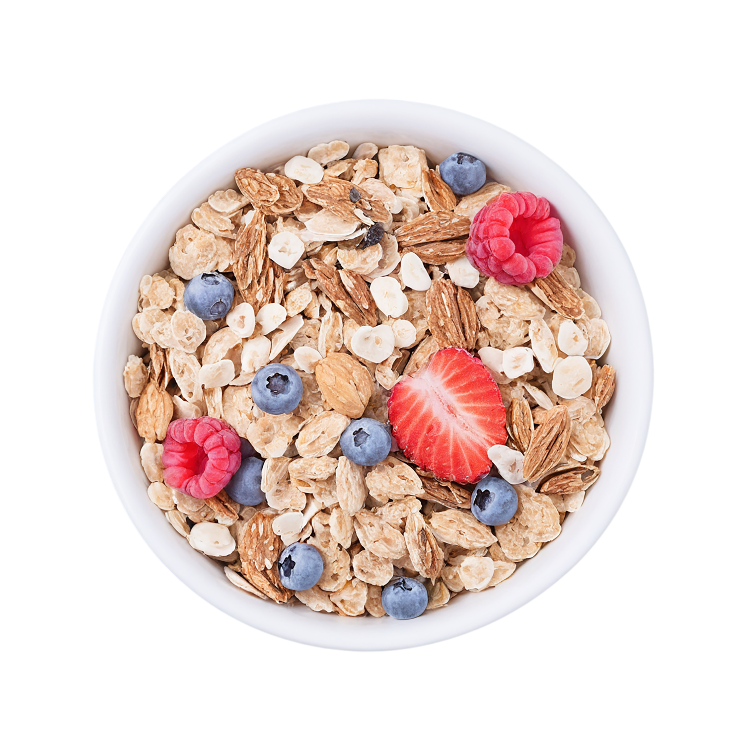 Muesli with fruits breakfast foods isolated on transparent background #3500