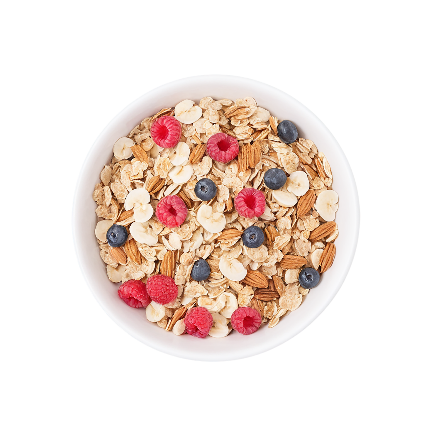 Muesli with fruits breakfast foods isolated on transparent background #3502