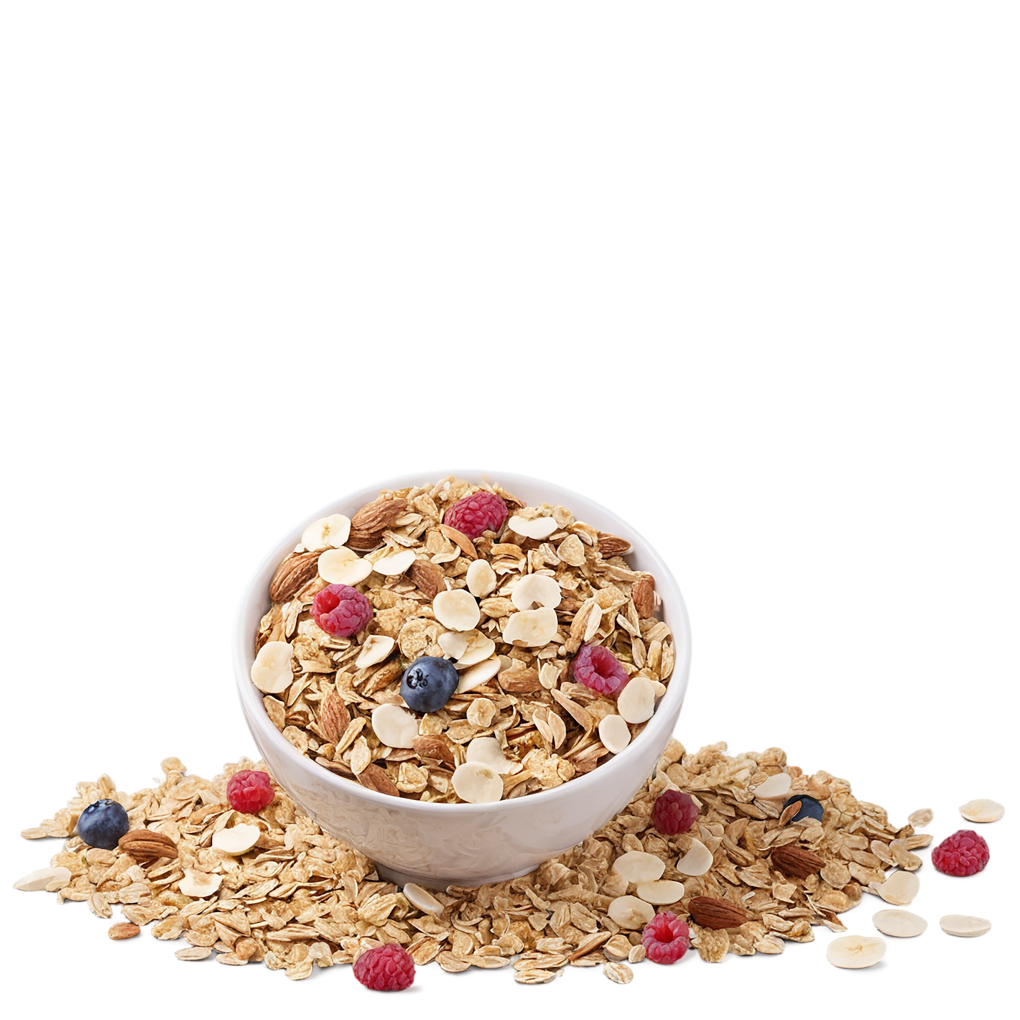 Muesli with fruits breakfast foods isolated on transparent background #3510