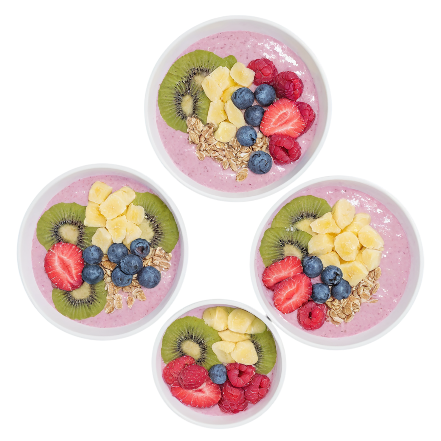 Smoothie bowls breakfast foods isolated on transparent background #3631