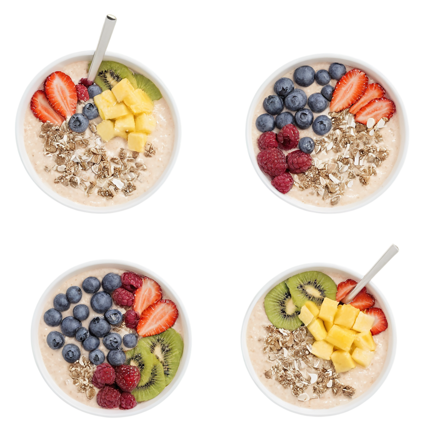 Smoothie bowls breakfast foods isolated on transparent background #3633