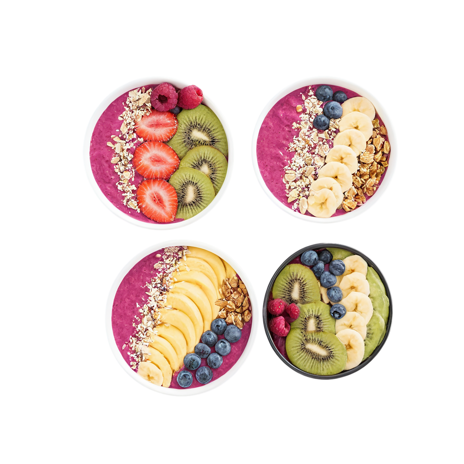 Smoothie bowls breakfast foods isolated on transparent background #3634
