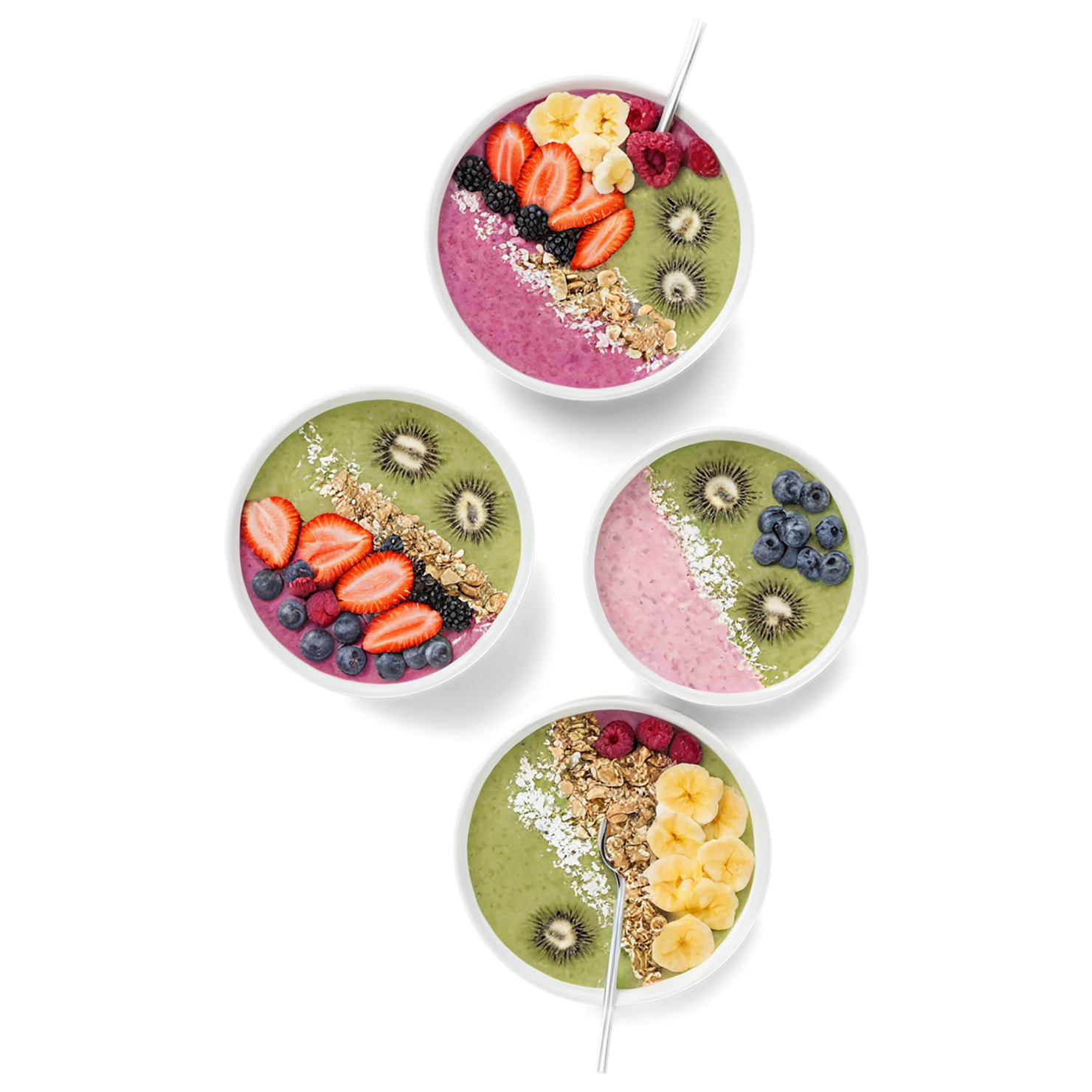 Smoothie bowls breakfast foods isolated on transparent background #3643