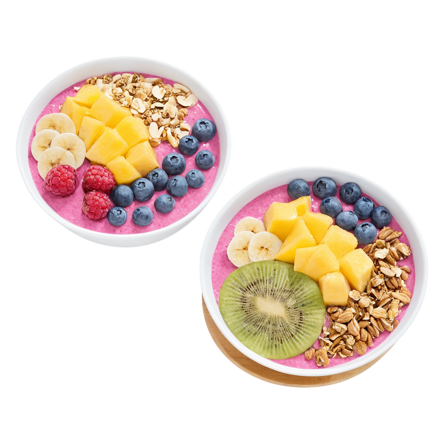 Smoothie bowls breakfast foods isolated on transparent background #3649