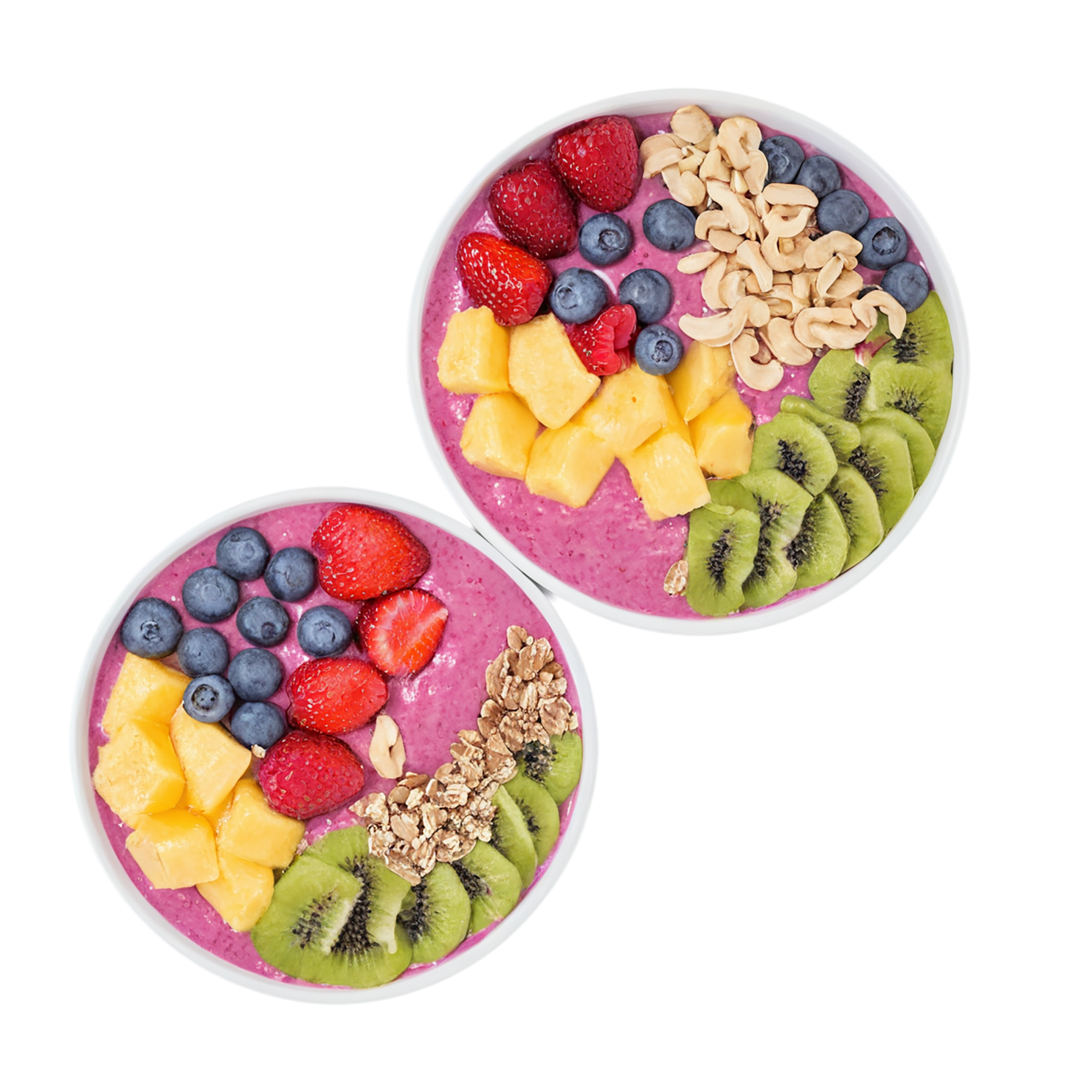 Smoothie bowls breakfast foods isolated on transparent background #3650