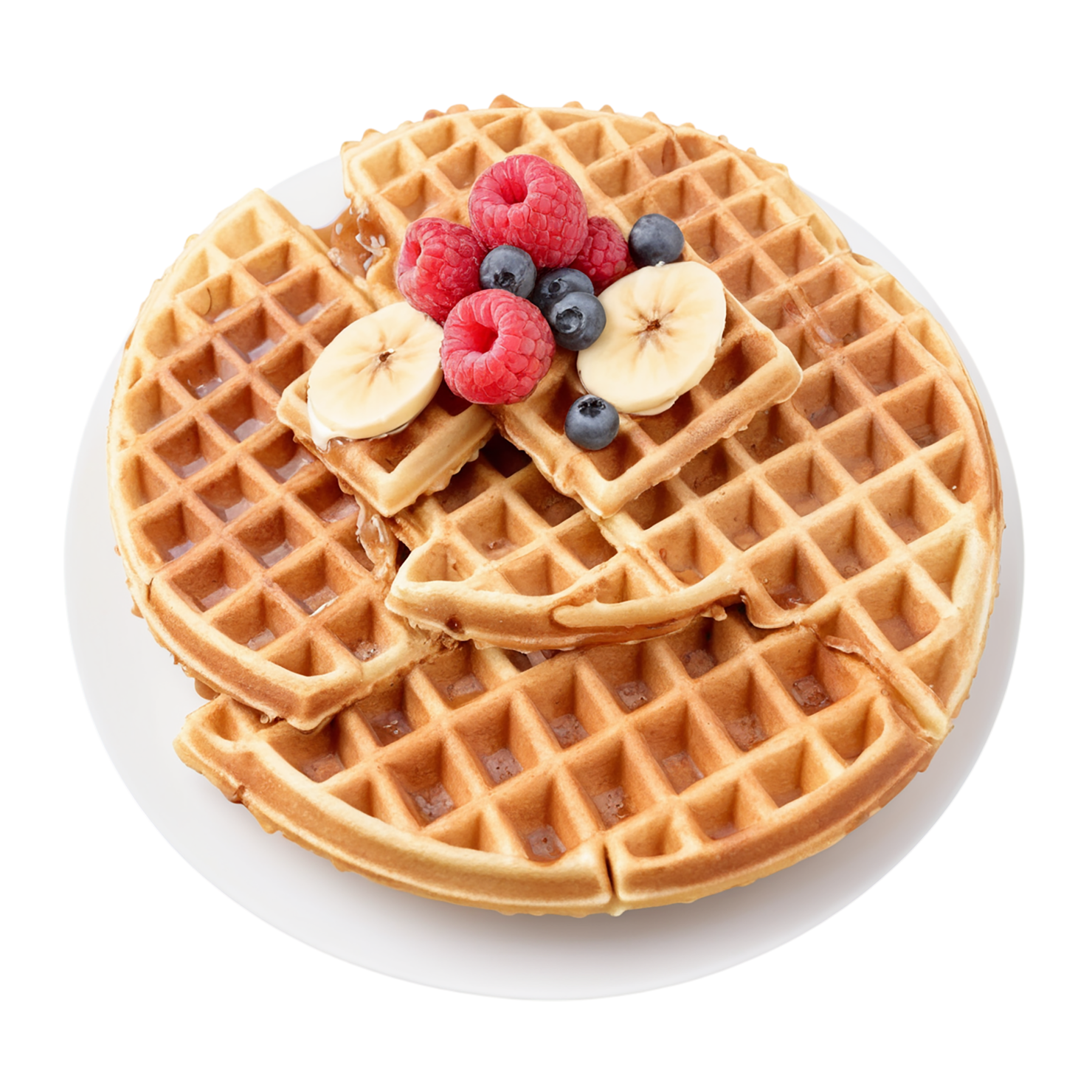 Waffles breakfast foods isolated on transparent background #3673