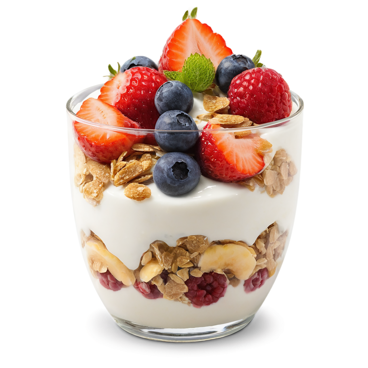 Yogurt parfaits breakfast foods isolated on transparent background #3712