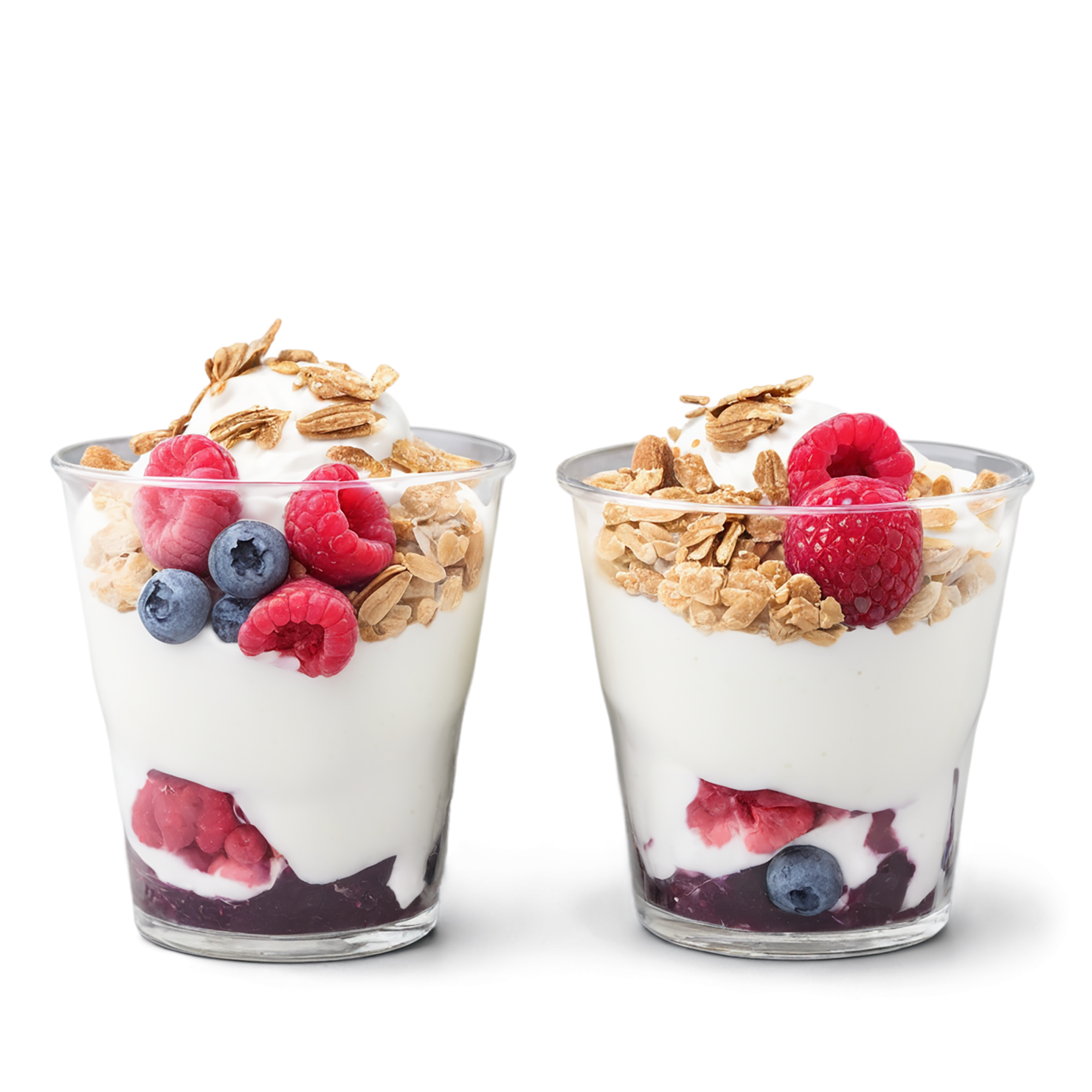 Yogurt parfaits breakfast foods isolated on transparent background #3714