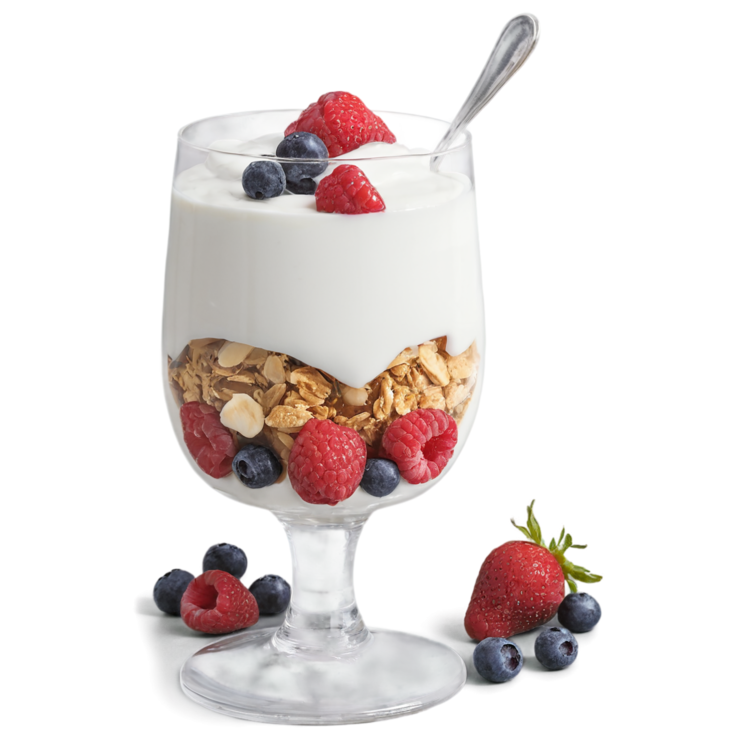 Yogurt parfaits breakfast foods isolated on transparent background #3716