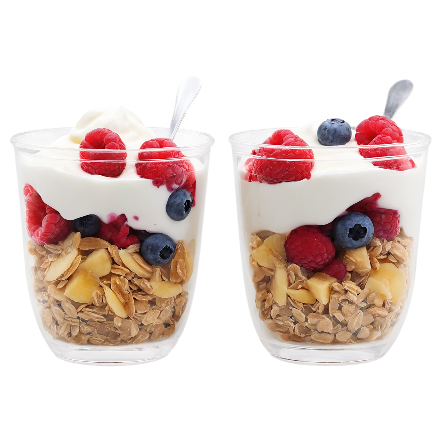Yogurt parfaits breakfast foods isolated on transparent background #3717
