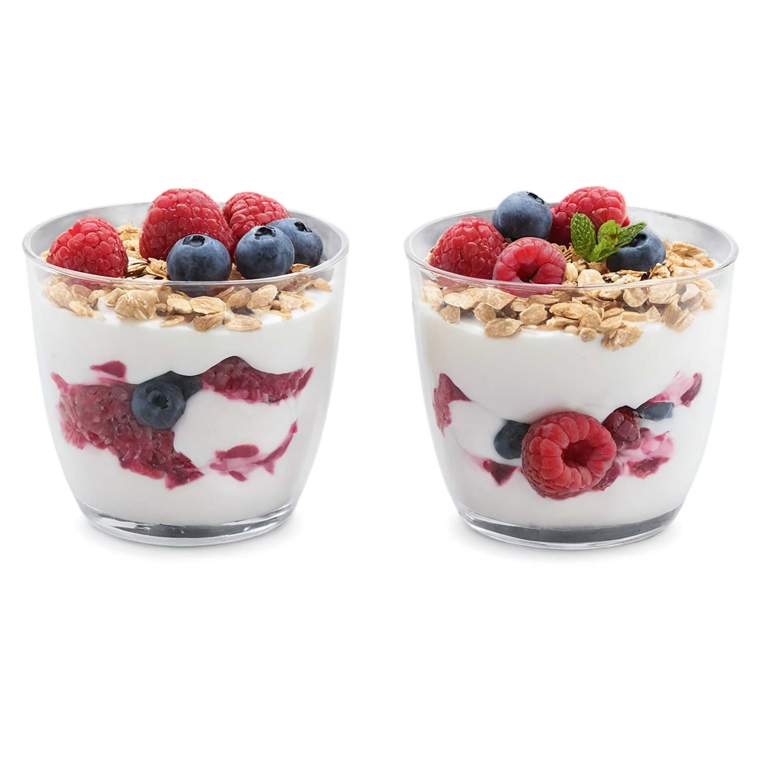 Yogurt parfaits breakfast foods isolated on transparent background #3724