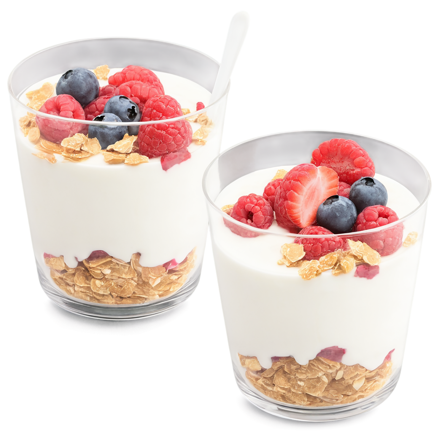 Yogurt parfaits breakfast foods isolated on transparent background #3725
