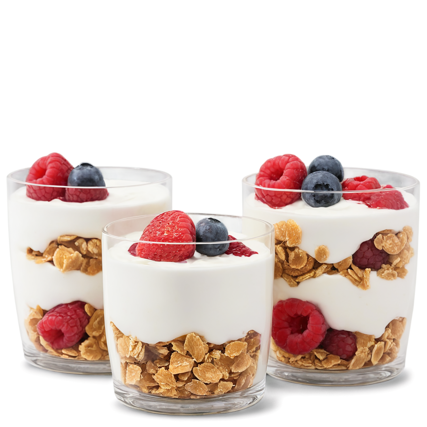 Yogurt parfaits breakfast foods isolated on transparent background #3727