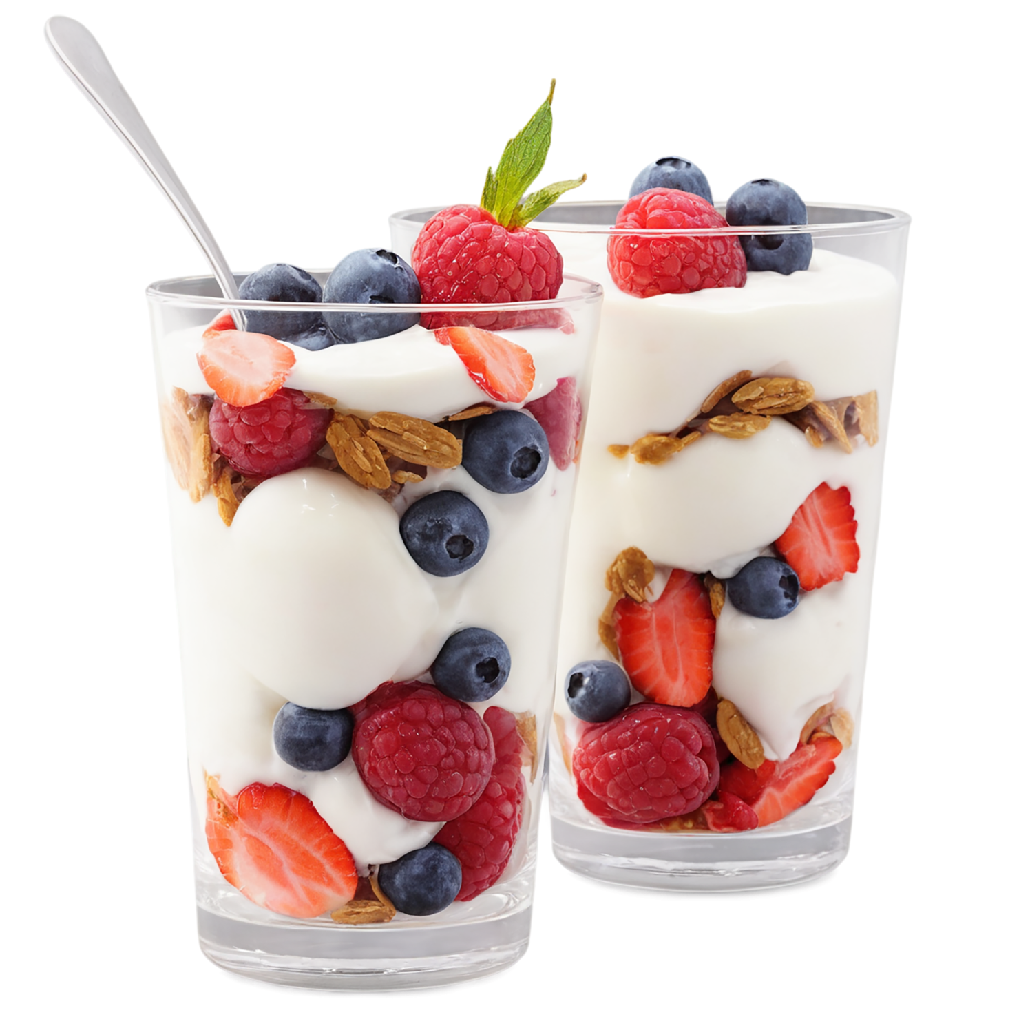 Yogurt parfaits breakfast foods isolated on transparent background #3728