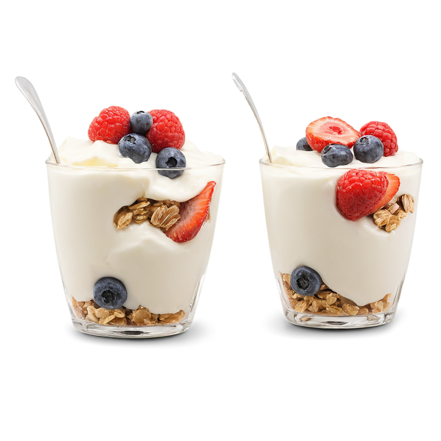 Yogurt parfaits breakfast foods isolated on transparent background #3729